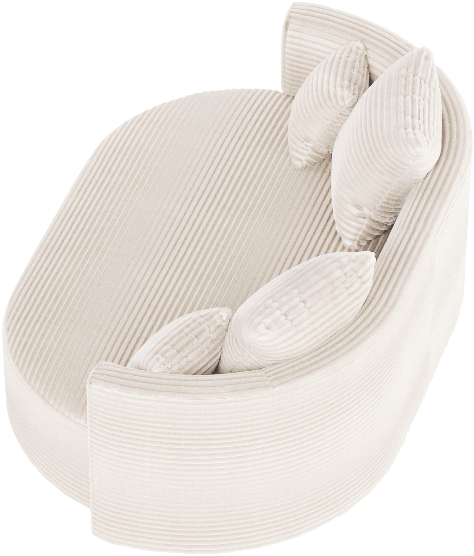 LeGer Home by Lena Gercke 2,5-places »ISALIE Cord, rundes Loungesofa, mit Kissen, perfekt gepolstert« tissus modernes, avec 4 coussins décoratifs, assise extra large