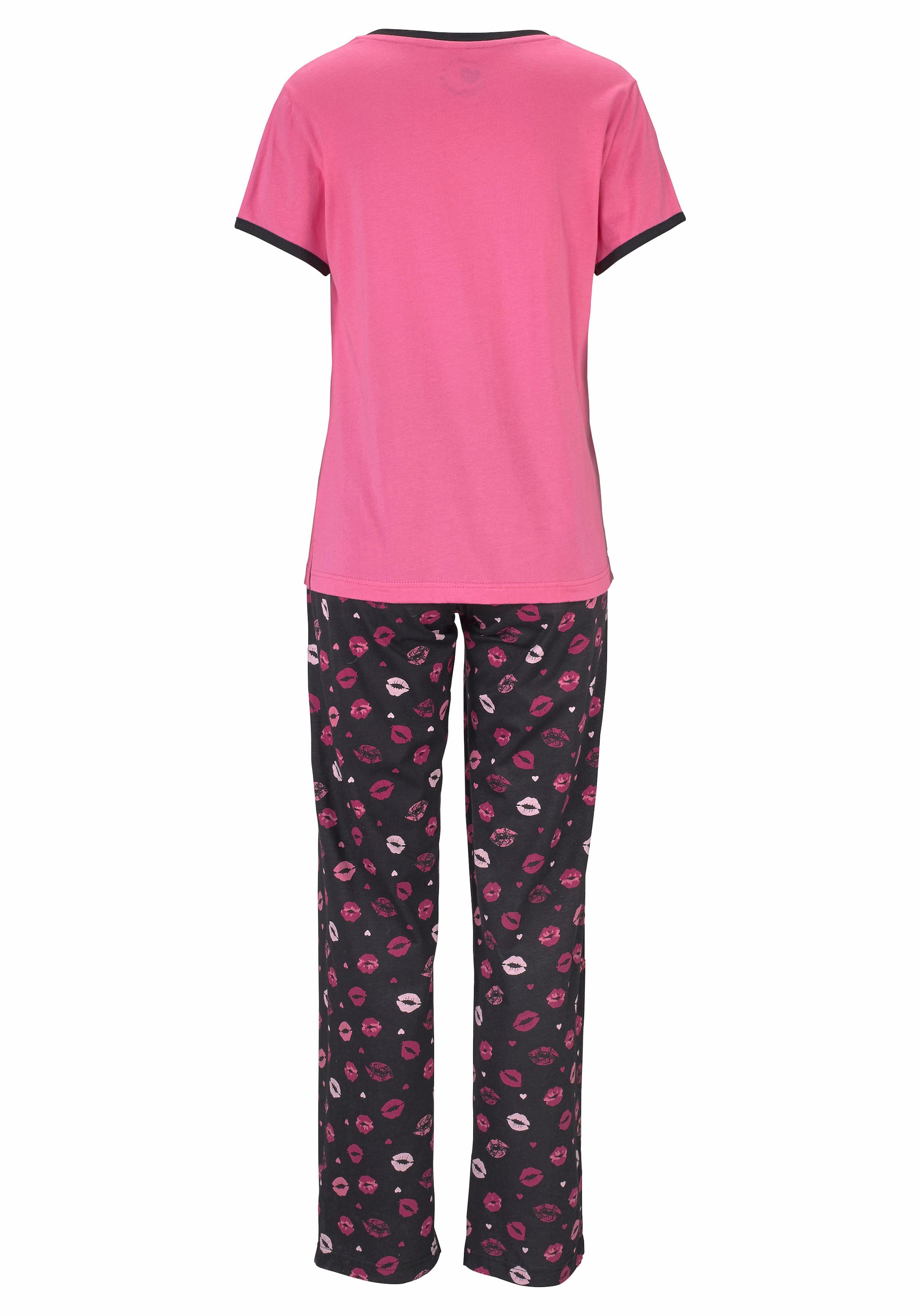 Vivance Dreams Pyjama Set, 3 teilig,  mit Kussmund-Print