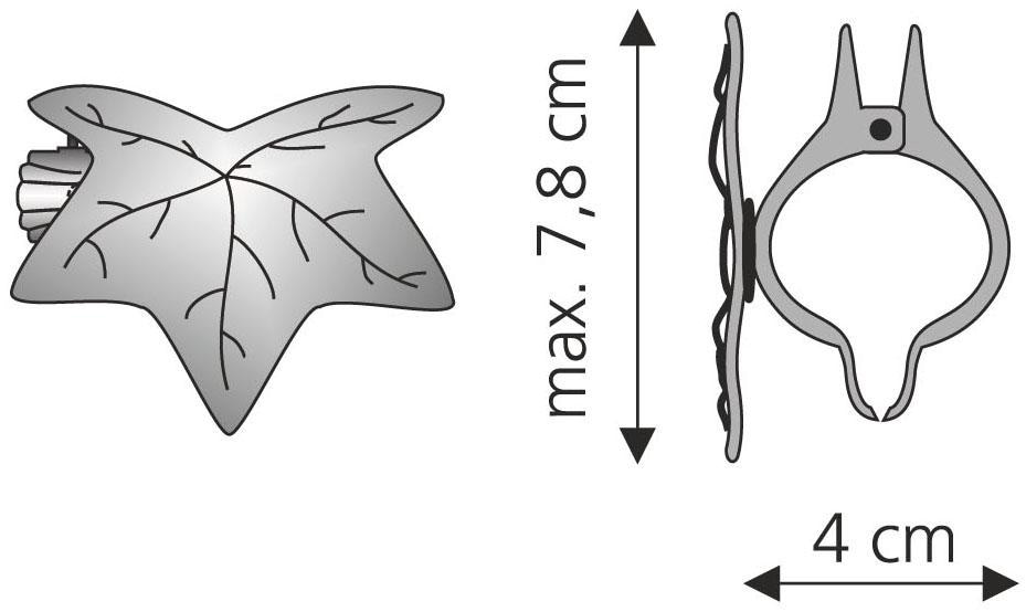Liedeco Dekoklammer »Blatt« für Gardinen, Vorhänge