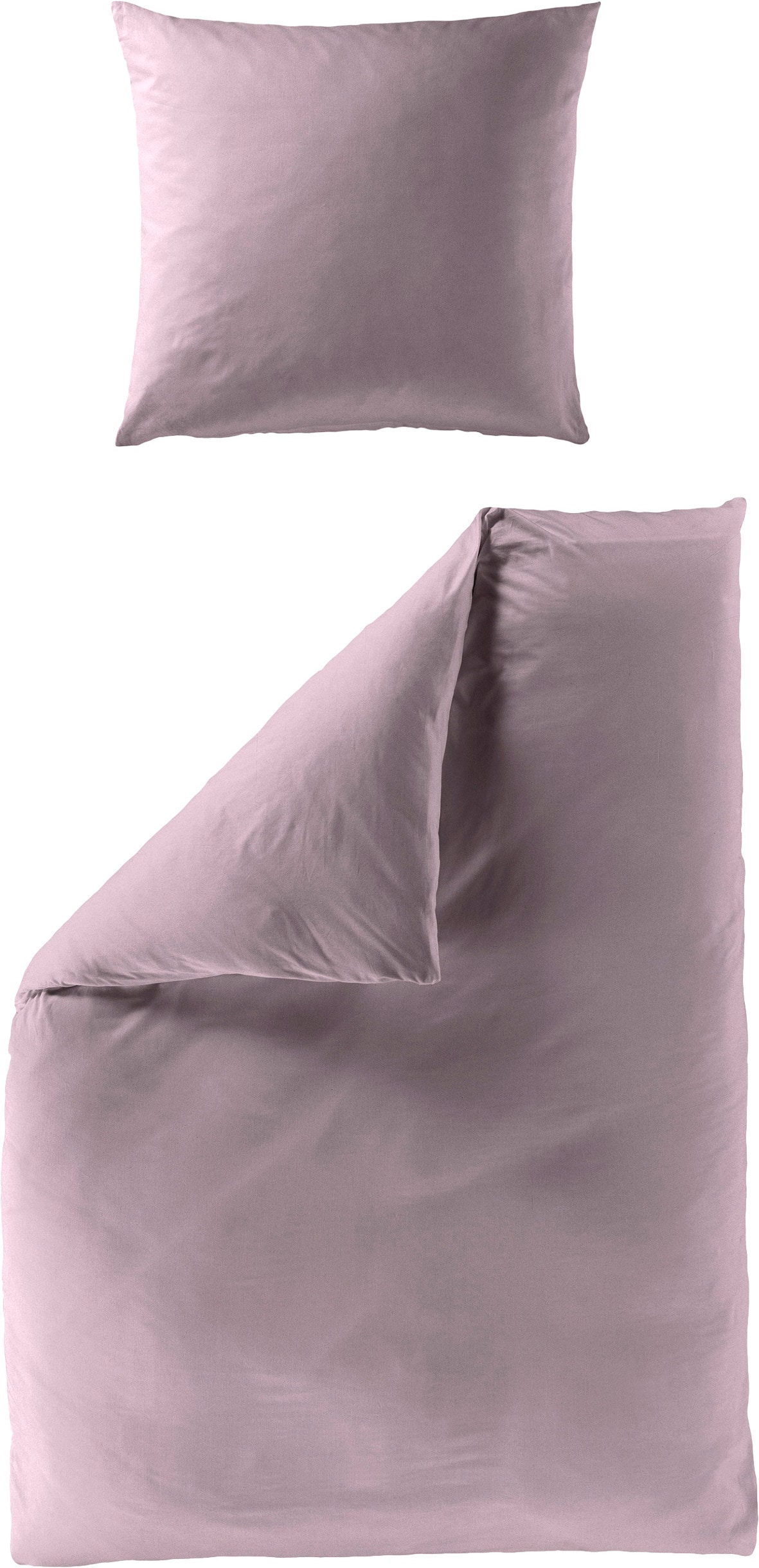 BIERBAUM Linge de lit »Elegant uni« 2 cuis Mako-Satin, 100 % Baumwolle, Uni, pflegeleicht