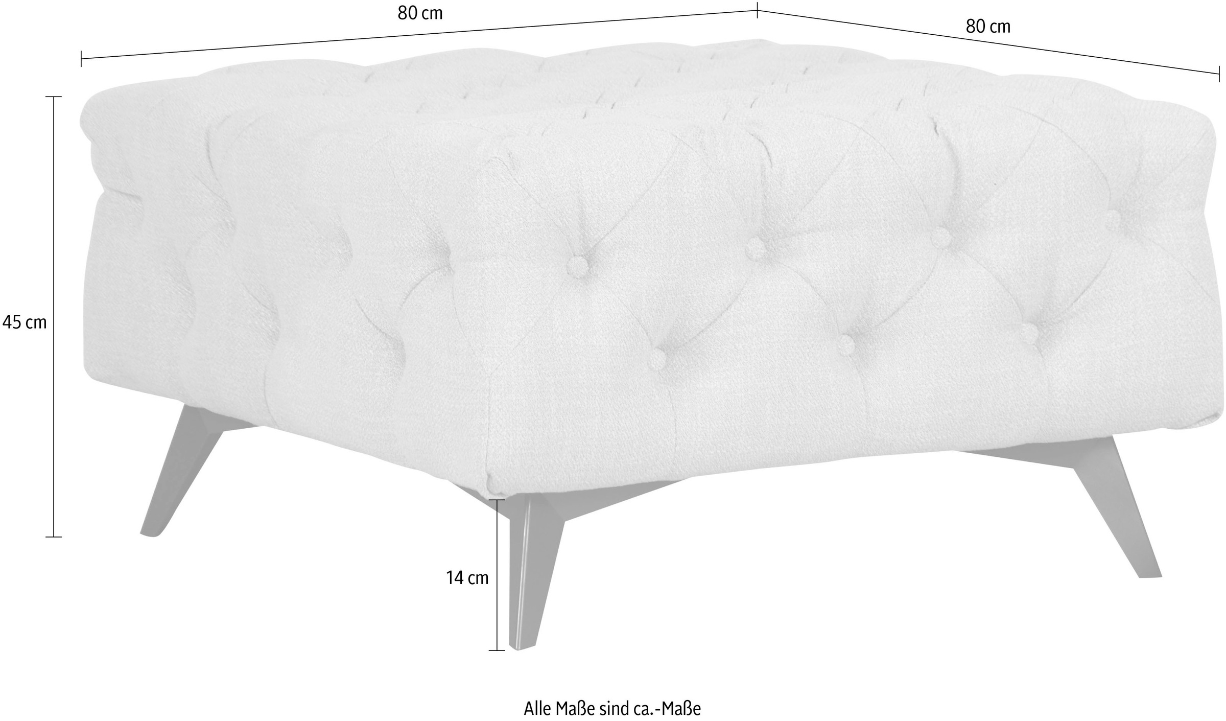 Home affaire Tabouret rembourré »Glynis« aufwändige Knopfheftung, moderne Chesterfield Optik, Fussfarbe wählbar