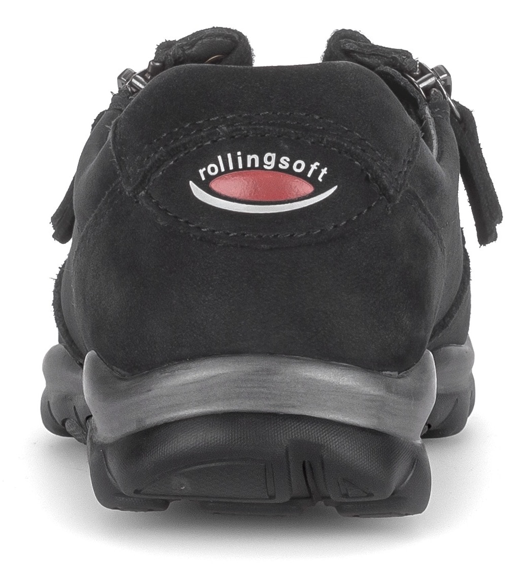 Gabor Rollingsoft Baskets compensées  , Freizeitschuh, Halbschuh, Schnürschuh mit Logo an der Ferse