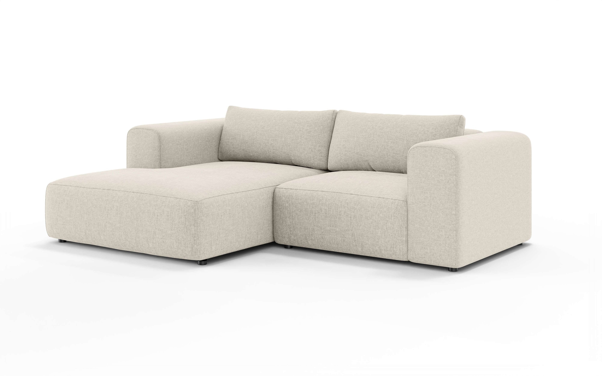 GOODproduct Canapé d'angle »TIARRA Design-Sofa mit Ottomane recht/links bestellbar, Breite 241 cm« L-Form mit hochelastischer Schaum und Wellenunterfederung