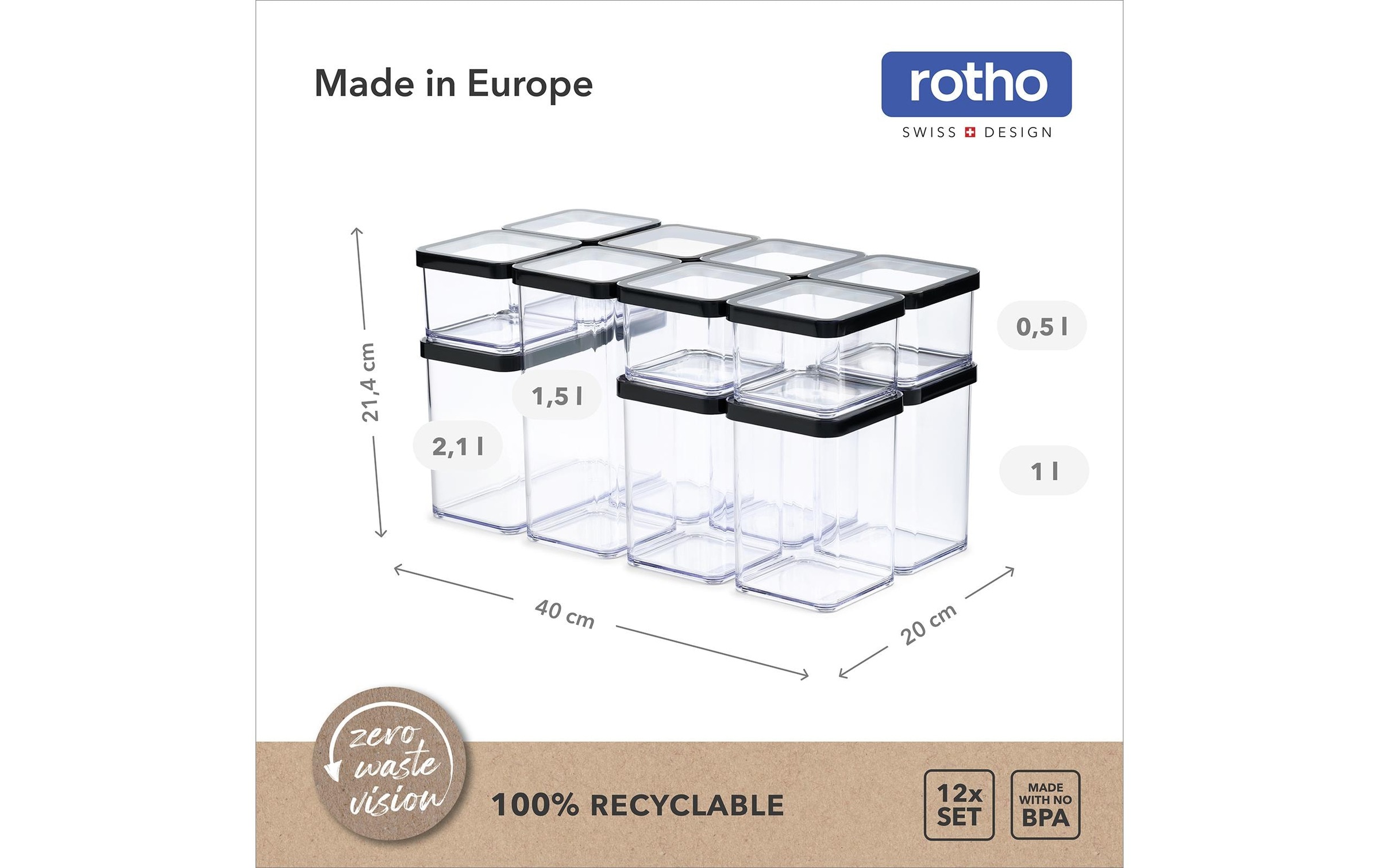 ROTHO Vorratsdose »Set Premium 12 tlg. Loft 12 l« 12 tlg.