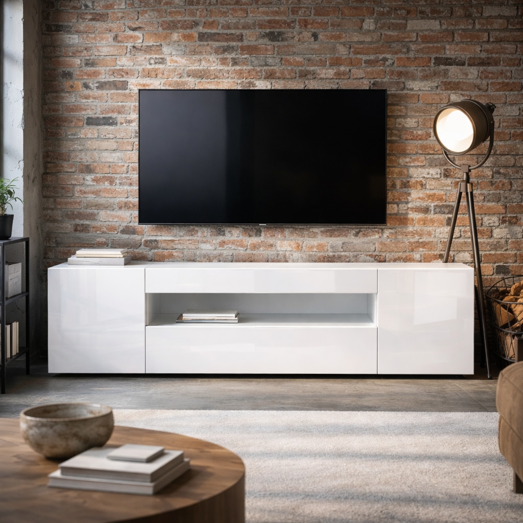 GOODproduct Table basse »LORENZO 2, TV-Board, TV-Kommode, TV-Schrank, TV-Unterschrank, TV-Möbel« Modernes lackiertes Hochglanz TV-Board, grifflos, Breite 200 cm