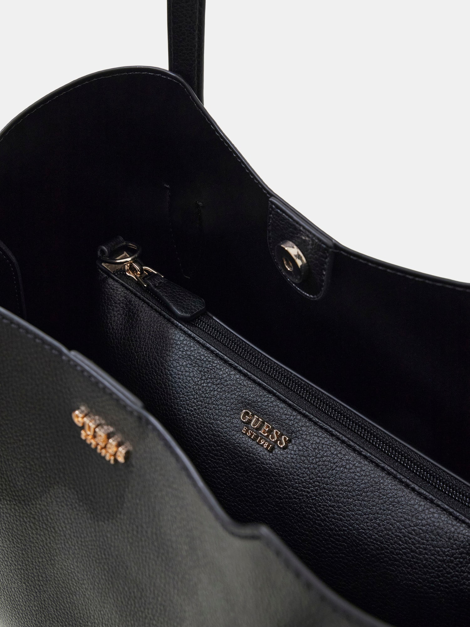 Guess Shopper »MELODY 2 IN 1 TOTE« Damen Handtasche, Schultertasche mit goldfarbener Logo-Applikation