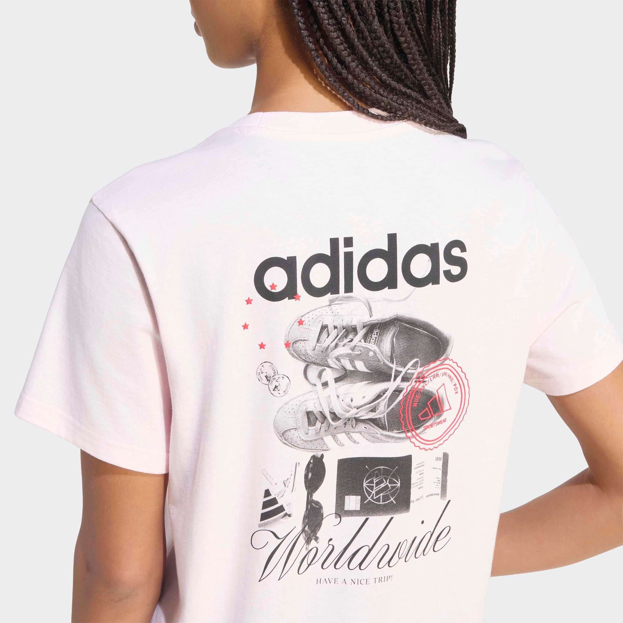 adidas Sportswear T-shirt »TRAVEL GRAFIK ; LOCKER GESCHNITTEN«