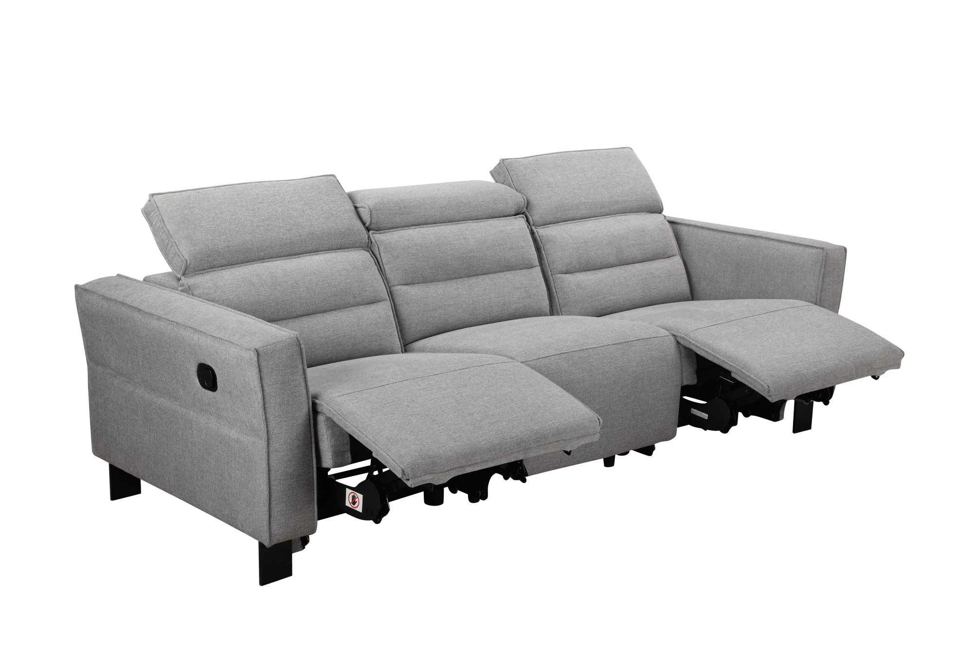 GOODproduct 3-Sitzer »Carpari Webstoff, 224 cm, man./elektr. Relaxfunktion« (USB A/C), sowie Kopfteilverstellung