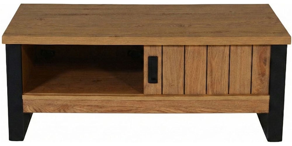 Jahnke Table basse »RIVA COFFEE« table basse avec rangement & portes coulissantes, effet chêne, largeur : 108,5 cm