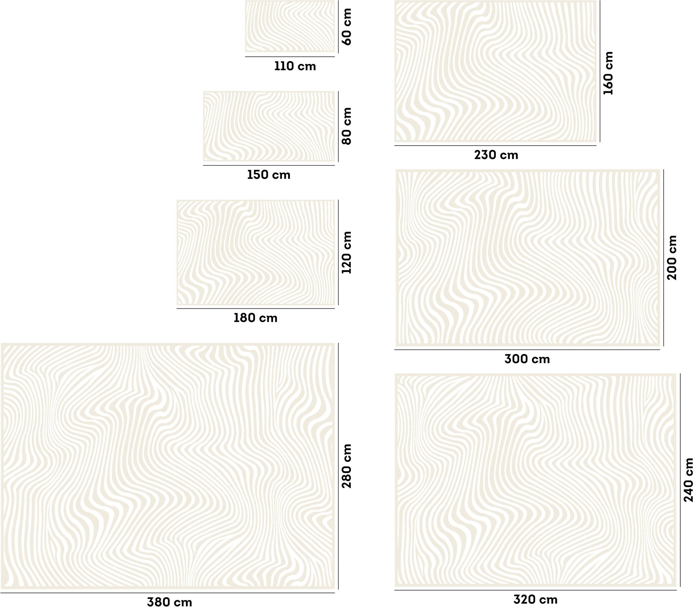 my home Teppich »Vibek, Wellen-Design in Hoch-Tief-Struktur« rechteckig 9 mm Höhe 3D-Effekt, softer Kurzflor, pflegeleicht, Scandi-Look