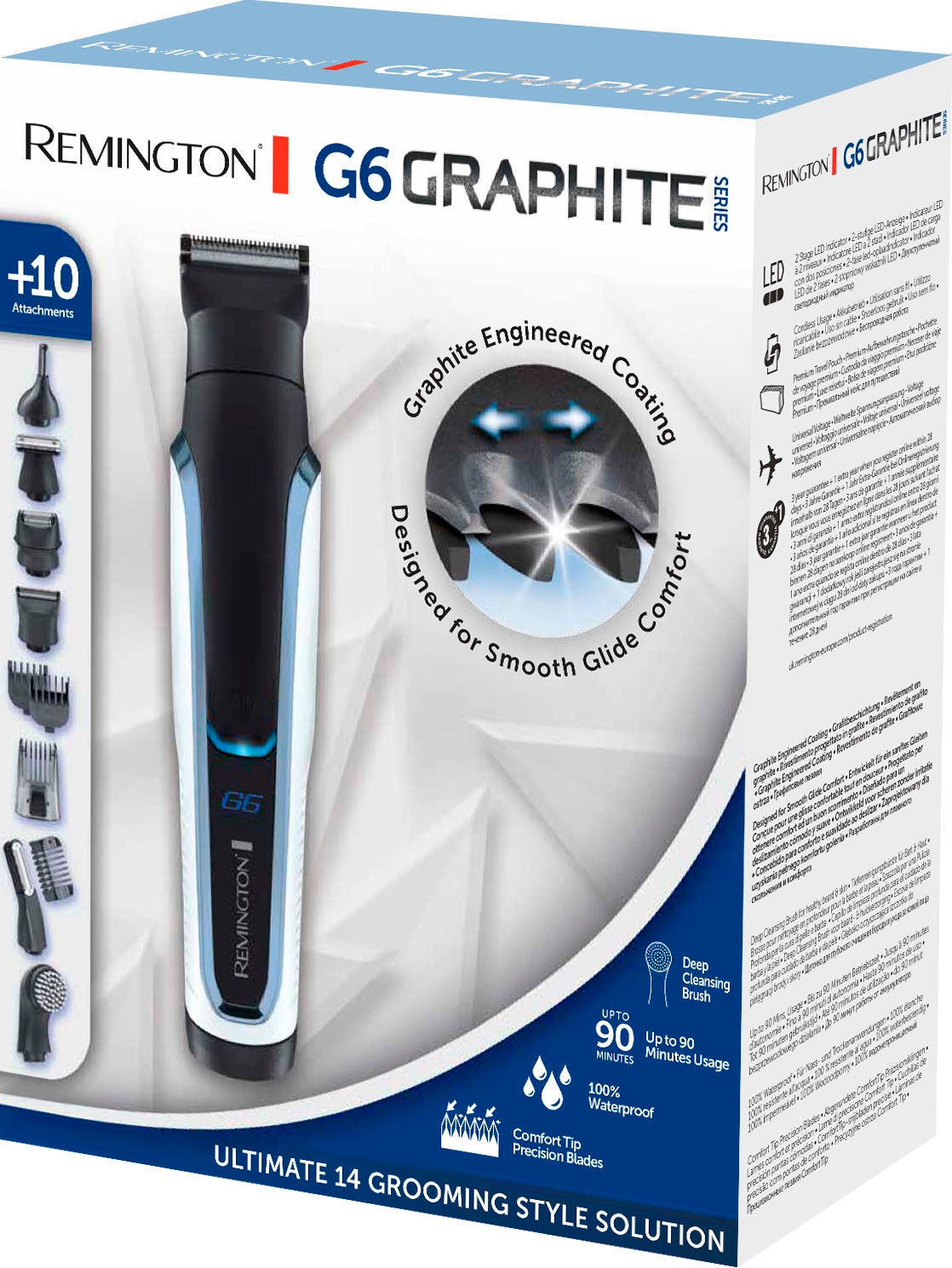 Remington Haar- und Bartschneider »Graphite Series PG 6000« 9 Aufsätze Multigroomer mit 6 Aufsteckköpfen