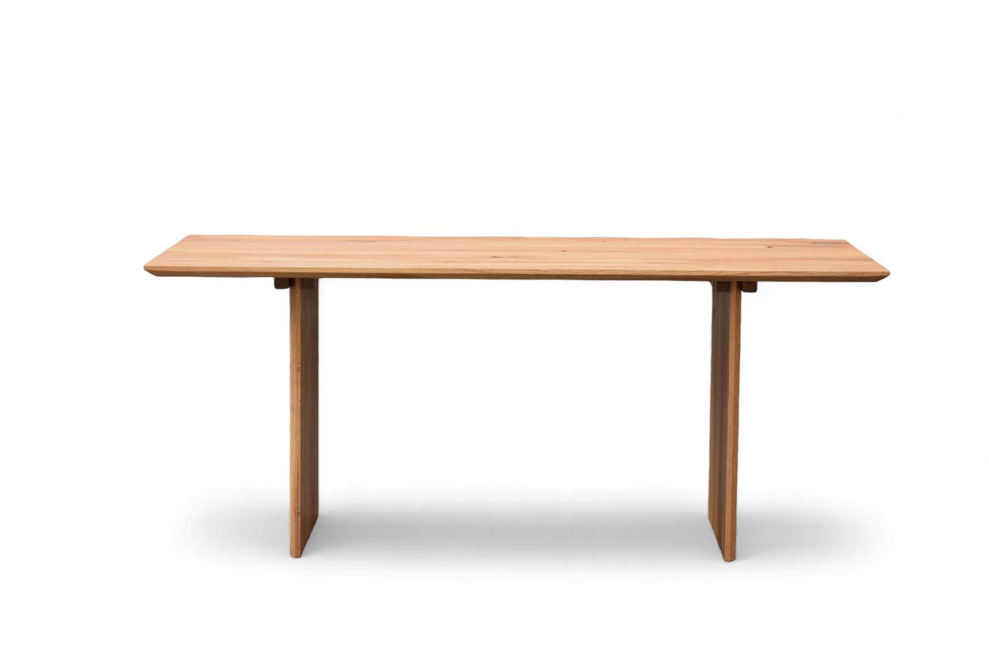 GOODproduct Esstisch »Waldhain Küchentisch, Holz-Wangengestell, Wildeiche massiv geölt« Baum Kante oder Schweizer Kante, erhältlich in 3 Grössen, natur geölt