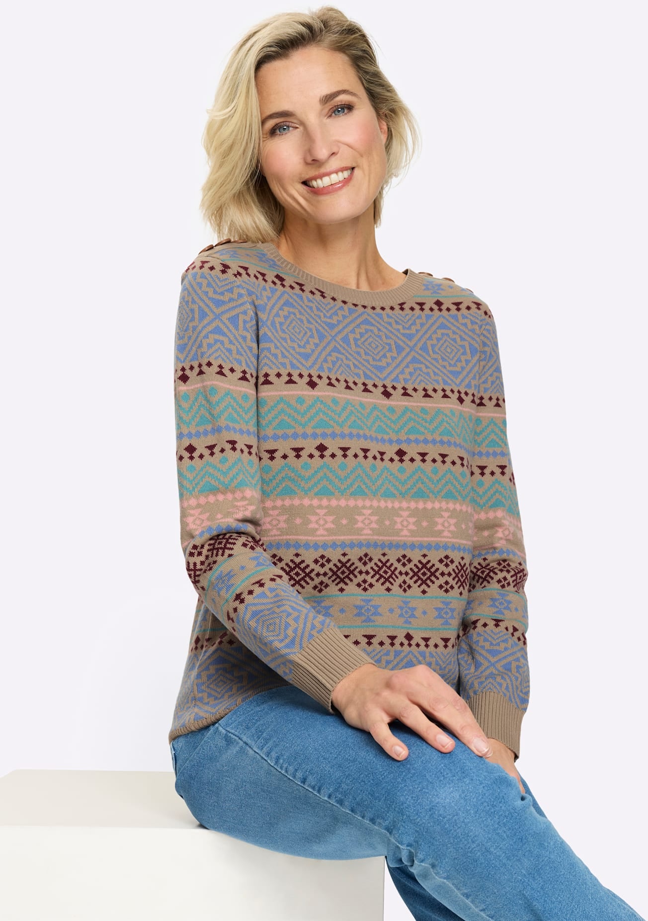 Classic Basics Pull à col rond »Langarm-Pullover«