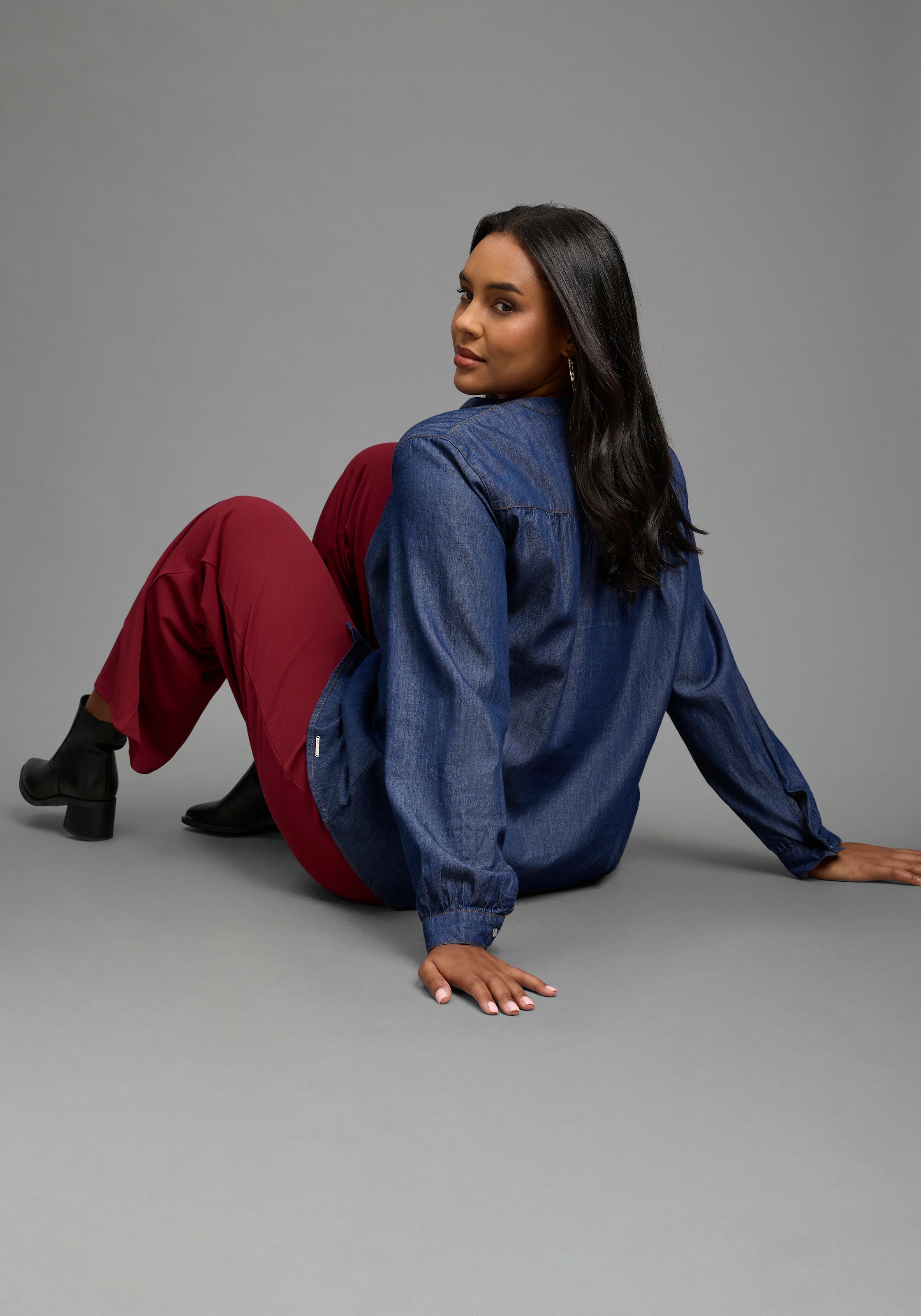 Laura Scott CURVE Blouse à enfiler »Grosse Grössen« avec manches retroussables, coupe confort, aussi en grandes tailles