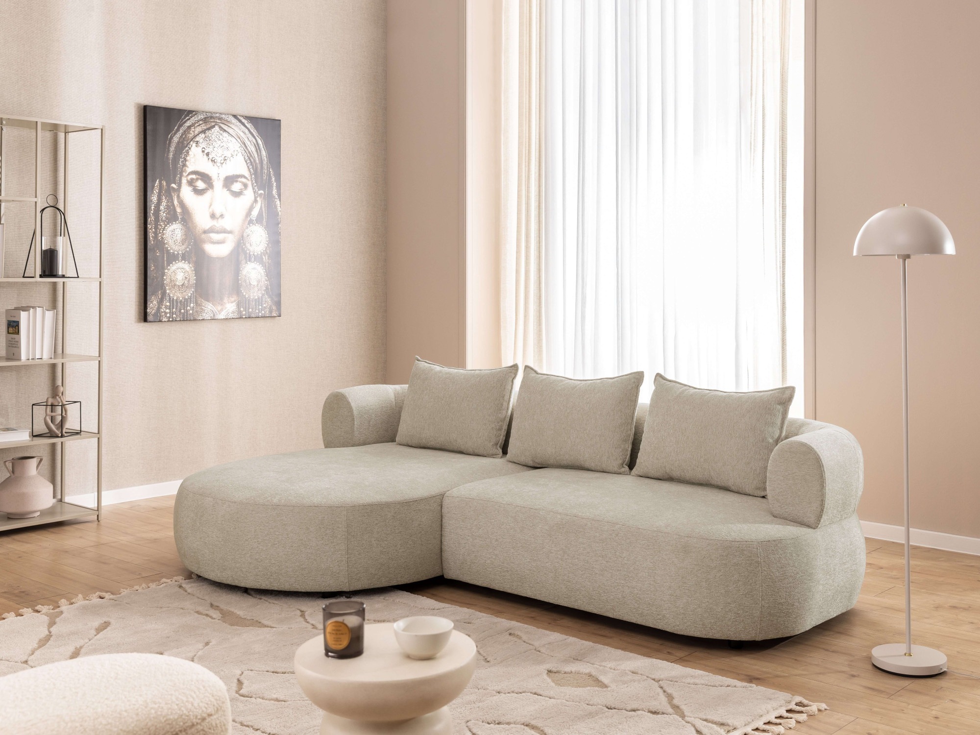 Home affaire Canapé d'angle »LUSSAC L-Form Design-Sofa mit Zierkissen, Masse B/T/H: 257/159/78 cm« hoher Sitzkomfort und modernes Design, Sofa ohne Bettfunktion