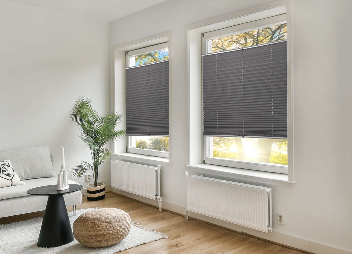 GOODproduct Plissee »LAHOLM UNI« Lichtschutz ohne Bohren verspannt Fixmass, Klemmträger in Unifarben passend zum Plissee -NEUHEIT!