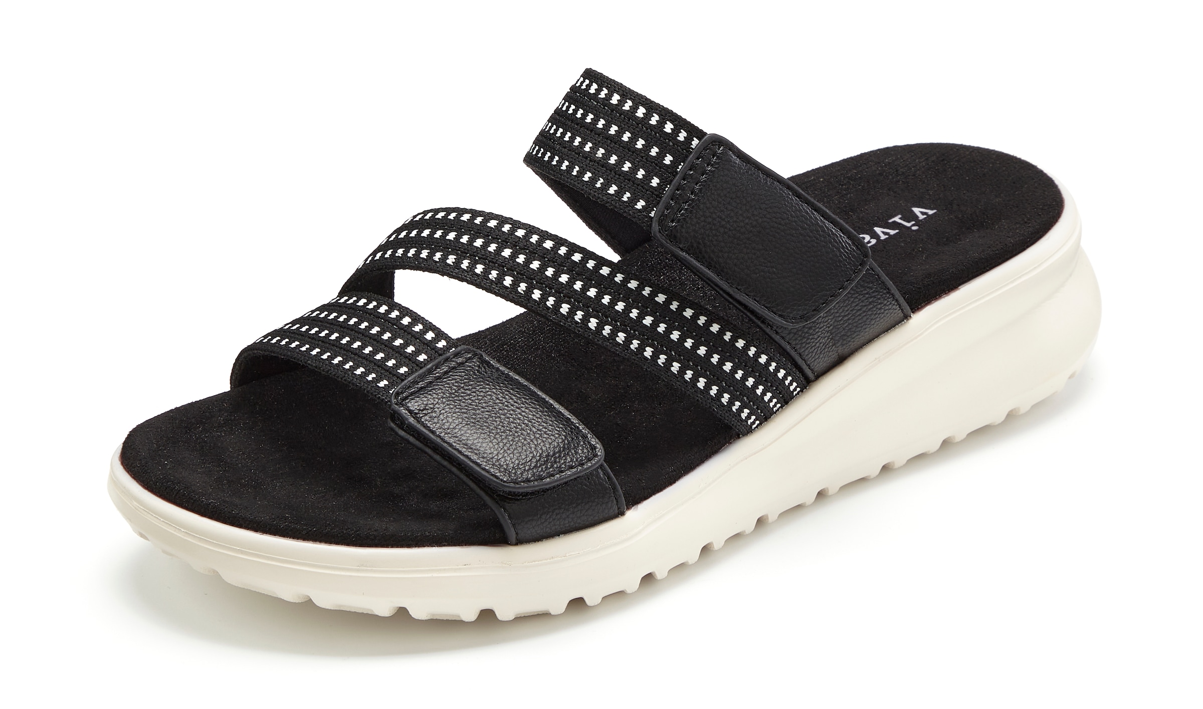 Vivance Pantolette »Sandale, offener Schuh, Sandalette, Sommerschuh,«  NOUVEAU avec talon compensé discret et fermetures velcro