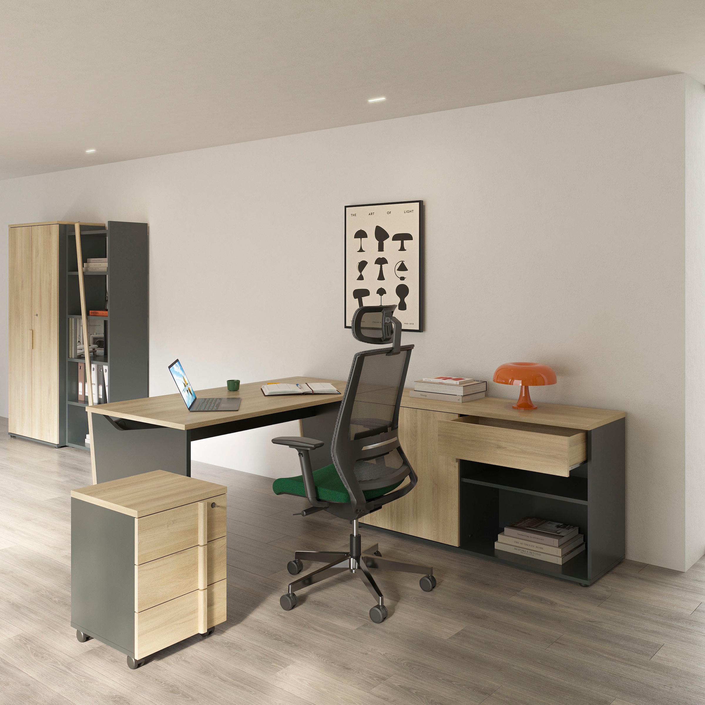 Gami Lowboard »ITALIC« Elegante Credenza, freistehend oder als Schreibtischrücklauf nutzbar