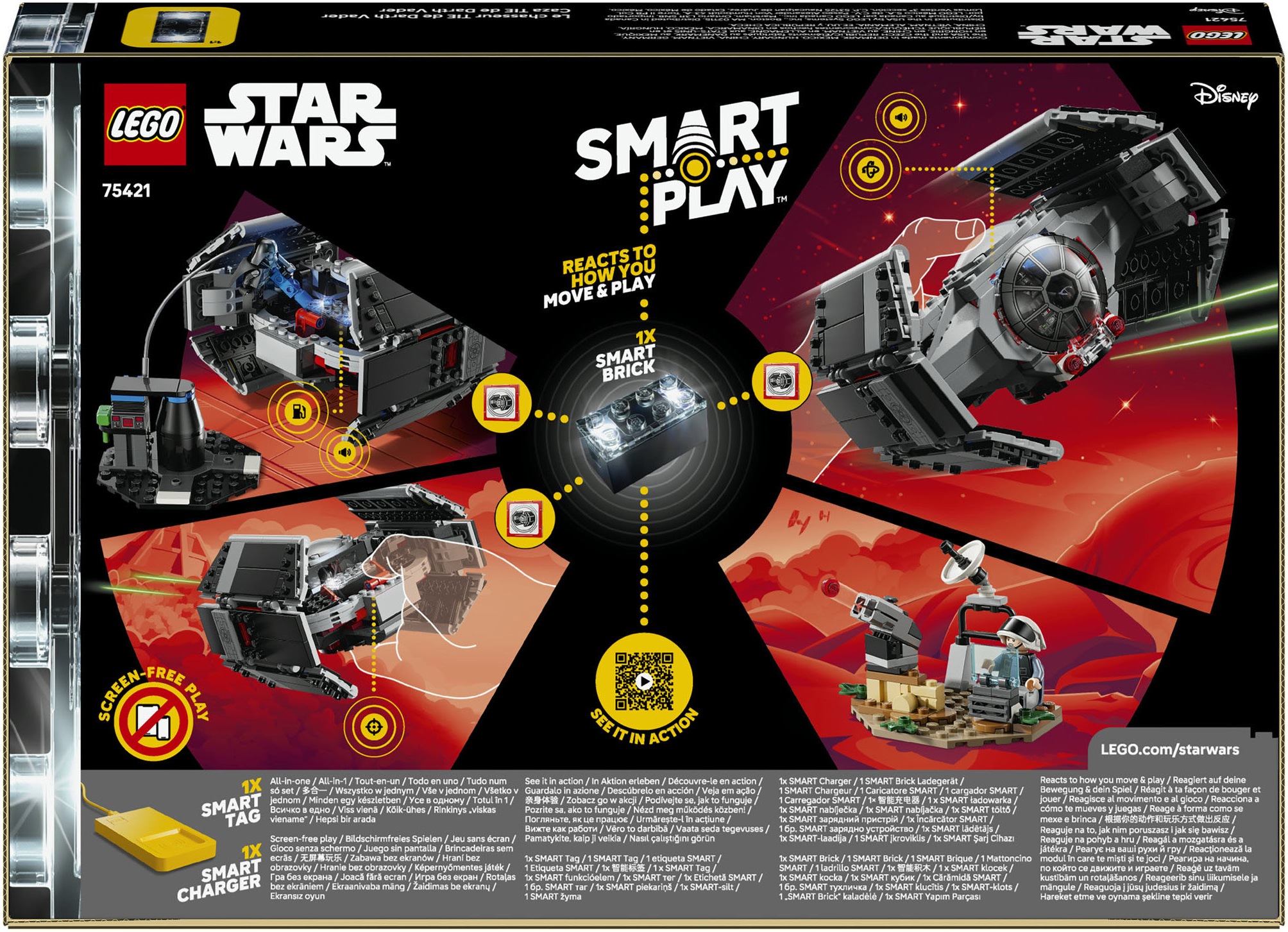 LEGO® Konstruktionsspielsteine »SMART Play: Darth Vaders TIE Fighter (75421), LEGO Star Wars™« mit Licht- und Soundeffekten