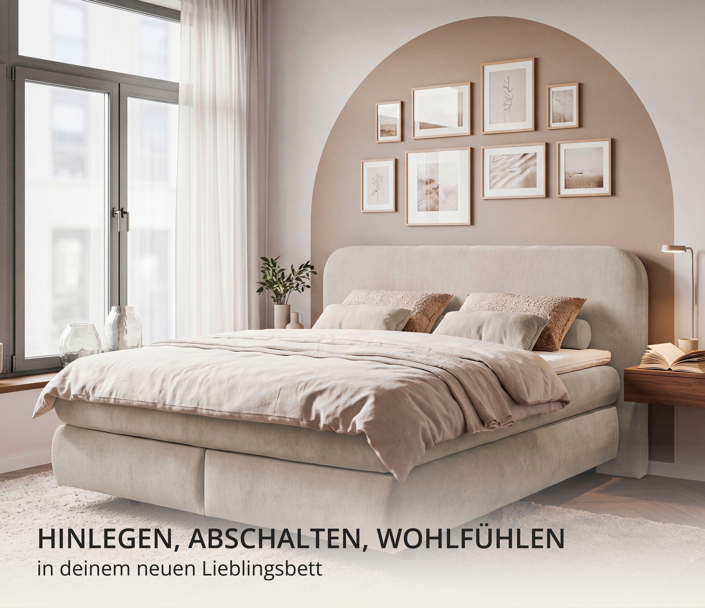 ED EXCITING DESIGN Boxspringbett »ELBRUS in der Breite 180cm, inkl. Kaltschaum-Topper« in verschiedenen Farben erhältlich