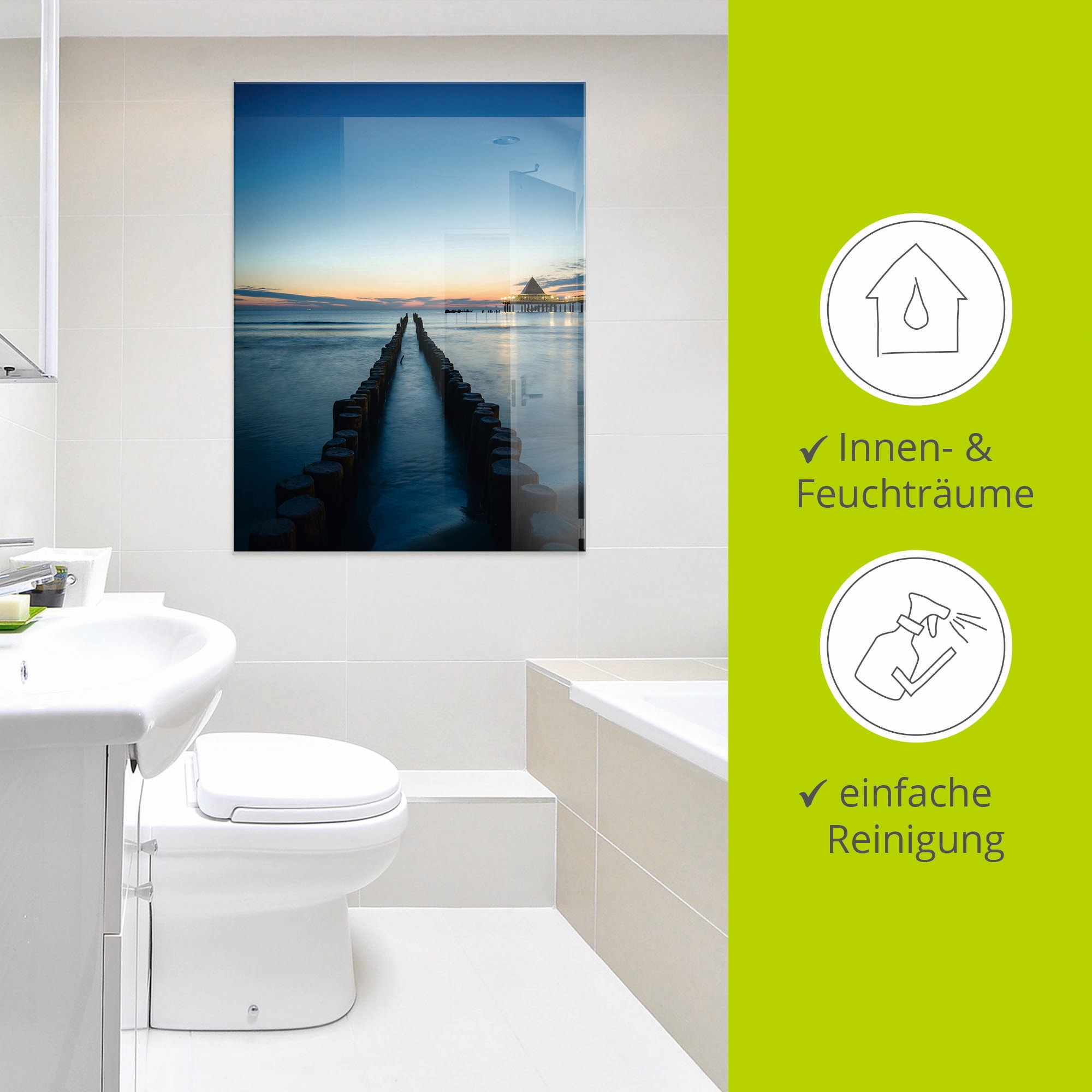 Artland Glasbild »Usedom am Morgen« Gewässer 1 Stk. tlg. in verschiedenen Grössen