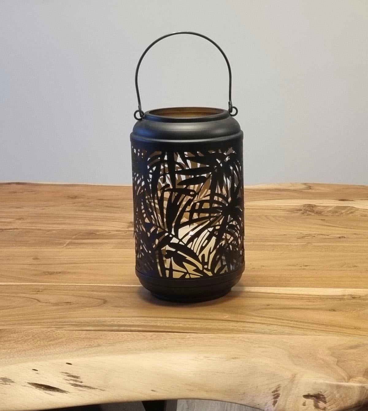 Ambiente Haus Kerzenlaterne »Laterne Palmdesign Metall - (H) 36 cm«