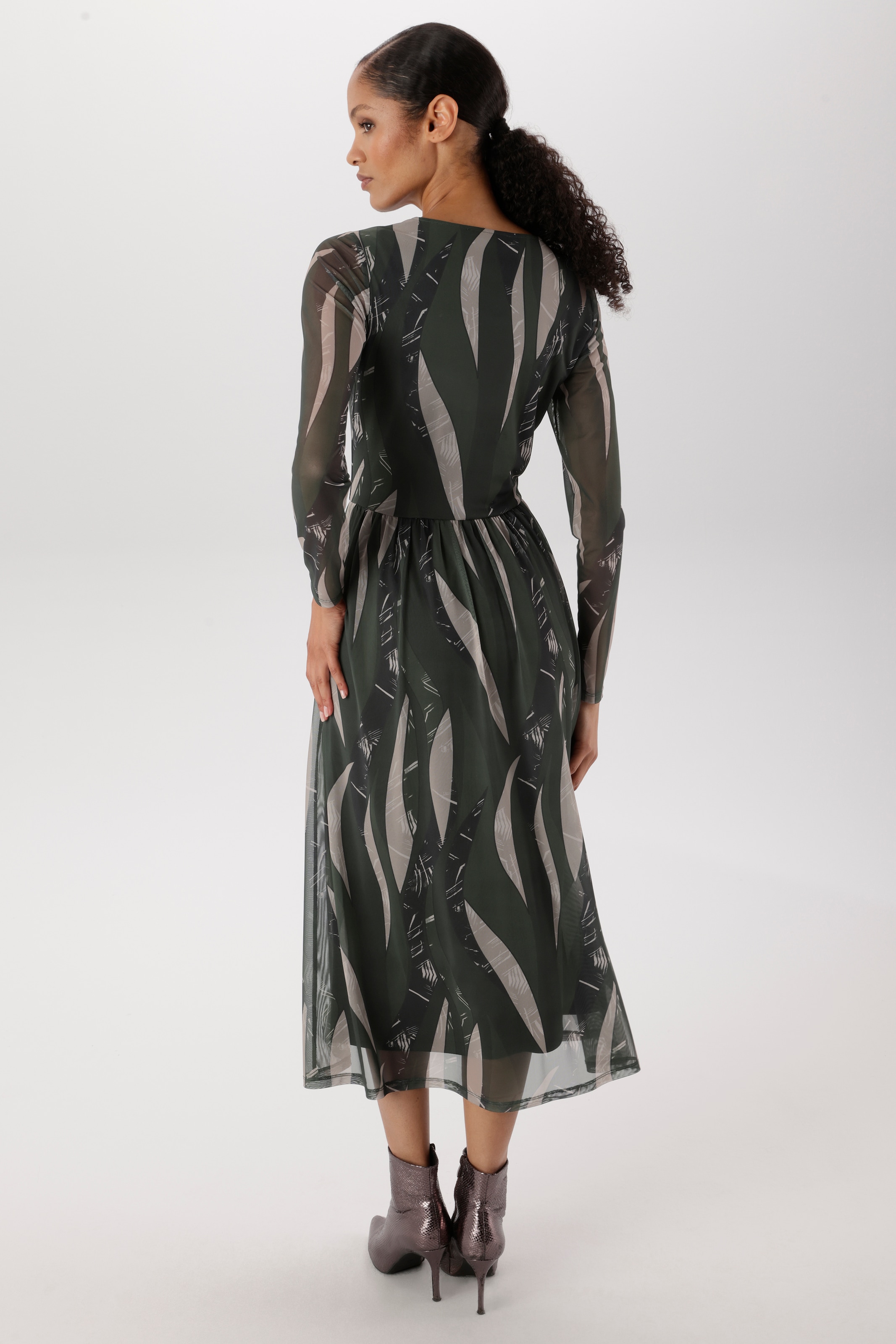Aniston SELECTED Robe midi en qualité mesh avec motif harmonieux - NOUVELLE COLLECTION