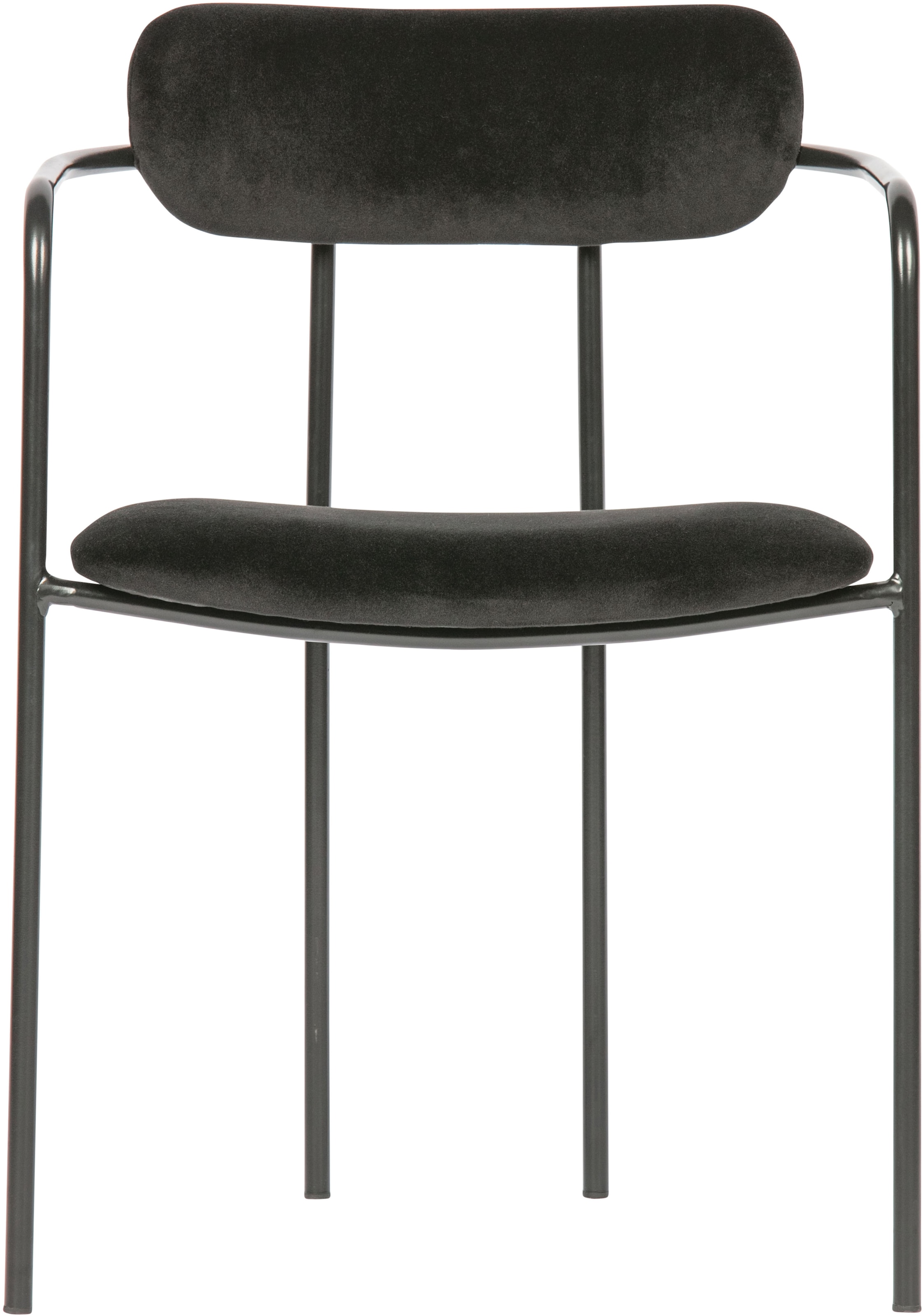 WOOOD Esszimmerstuhl »Ivy stapelbar mit Velvet-Bezug und Eisengestell B 55 x T 54 x H 76 cm« (Set) 2 Stk.Tragkraft 150 kg, Eisengestell, Pfleiglicht
