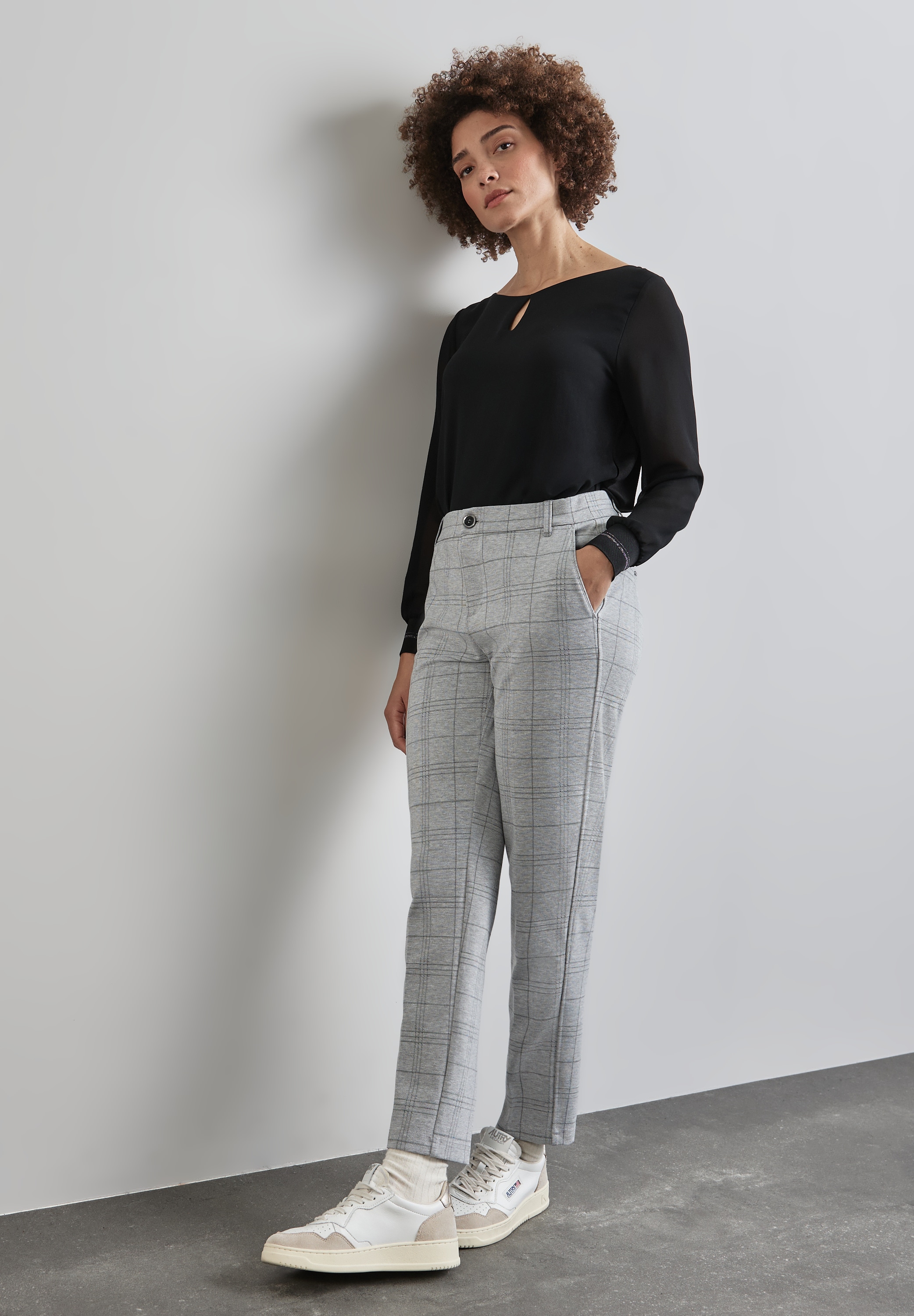 STREET ONE Chinos  mit Karo Muster