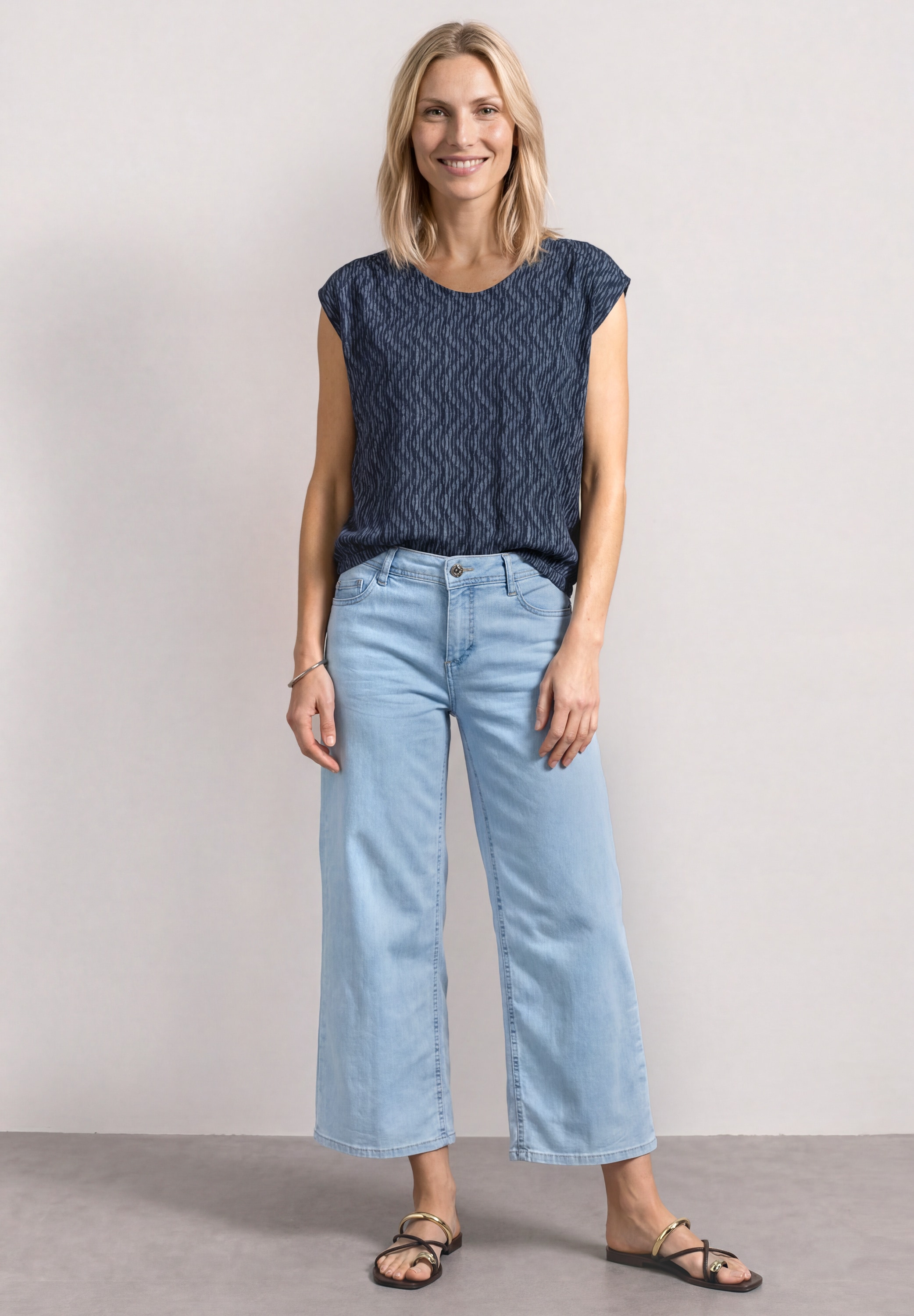 STREET ONE Haut de chemise top d'été avec imprimé intégral