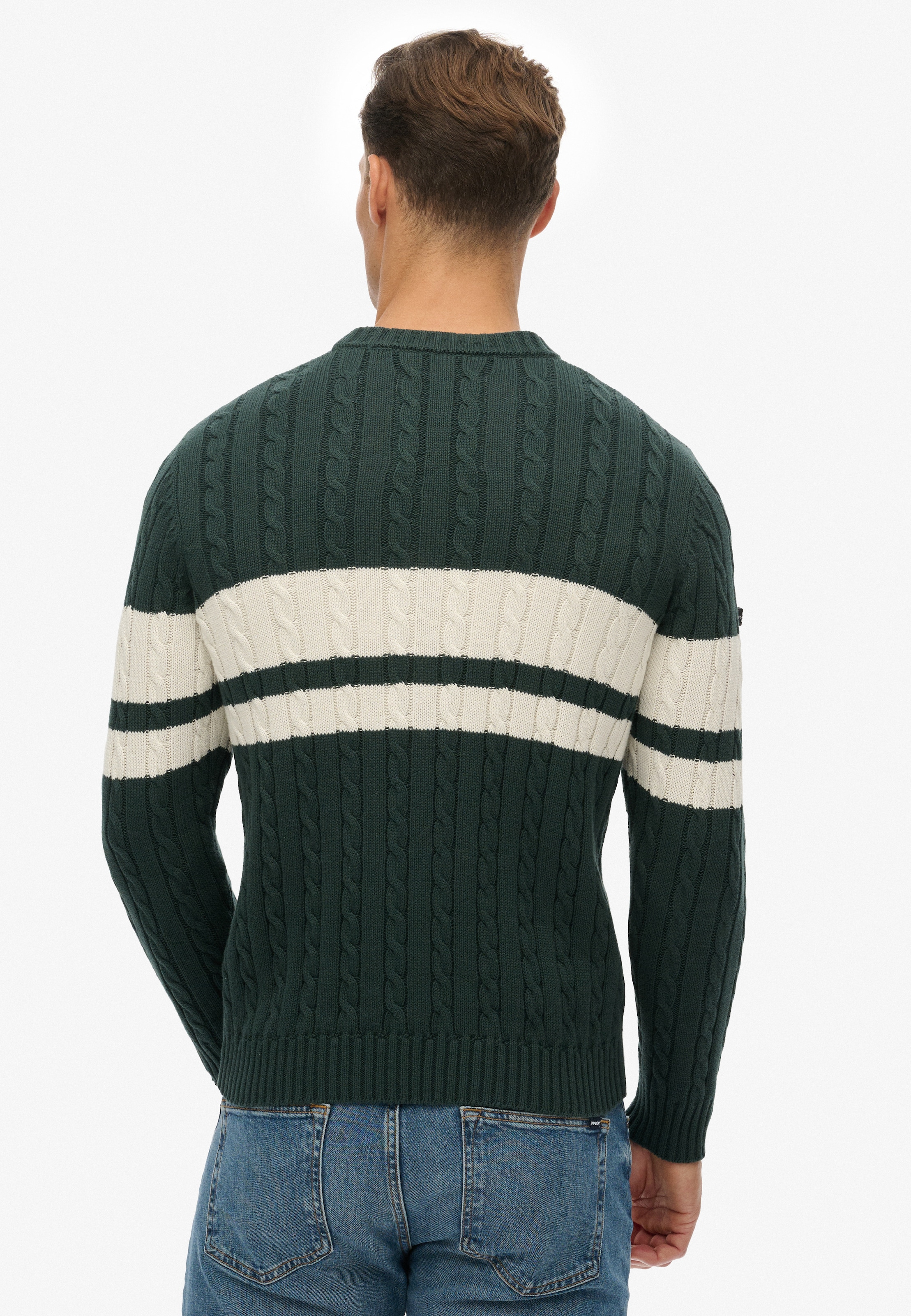 Superdry Pull en tricot »Cotton Stripe Cable Jumper«