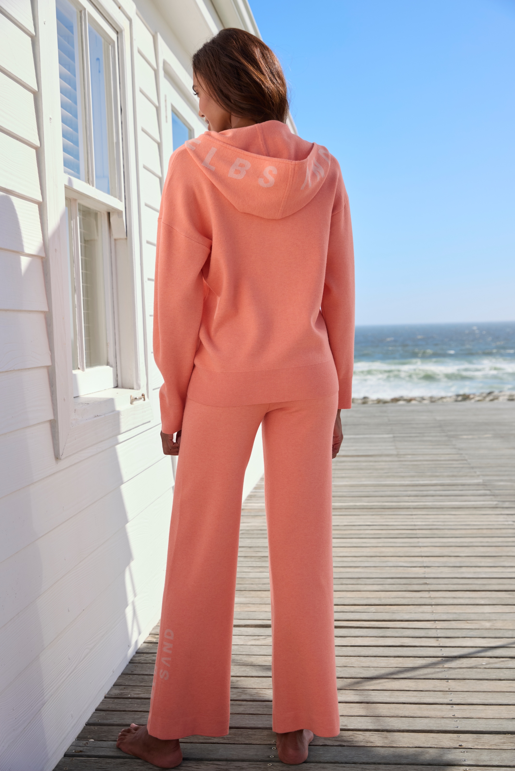 Elbsand Pantalon en tricot  mit weitem Bein und eingestricktem Logo, Loungewear