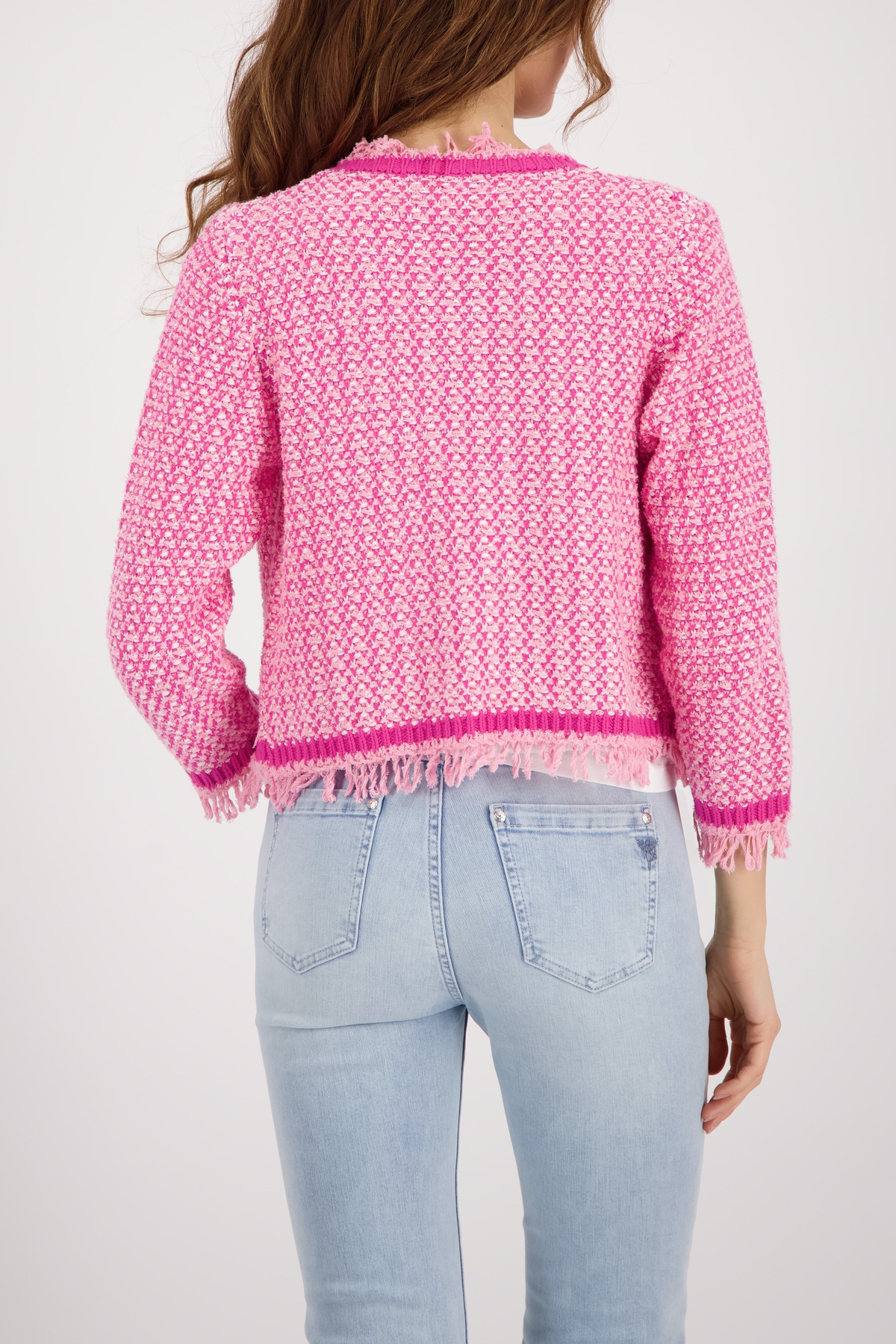 Monari Strickjacke mit Fransenkante