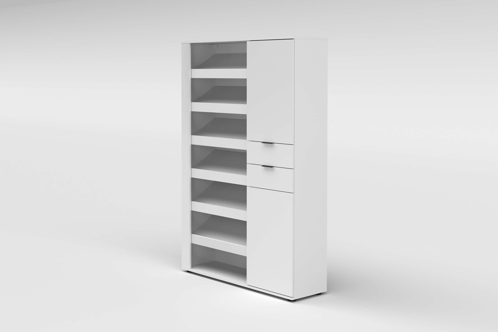 Home affaire Schuhschrank »BOOST, Schuhschrank,Schuhregal, Breite 120 cm, LED optional bestellbar« 1 Stk. tlg. Hochglanz lackiert mit 7 offenen Fächern, 2 Türen und 2 Schubkästen