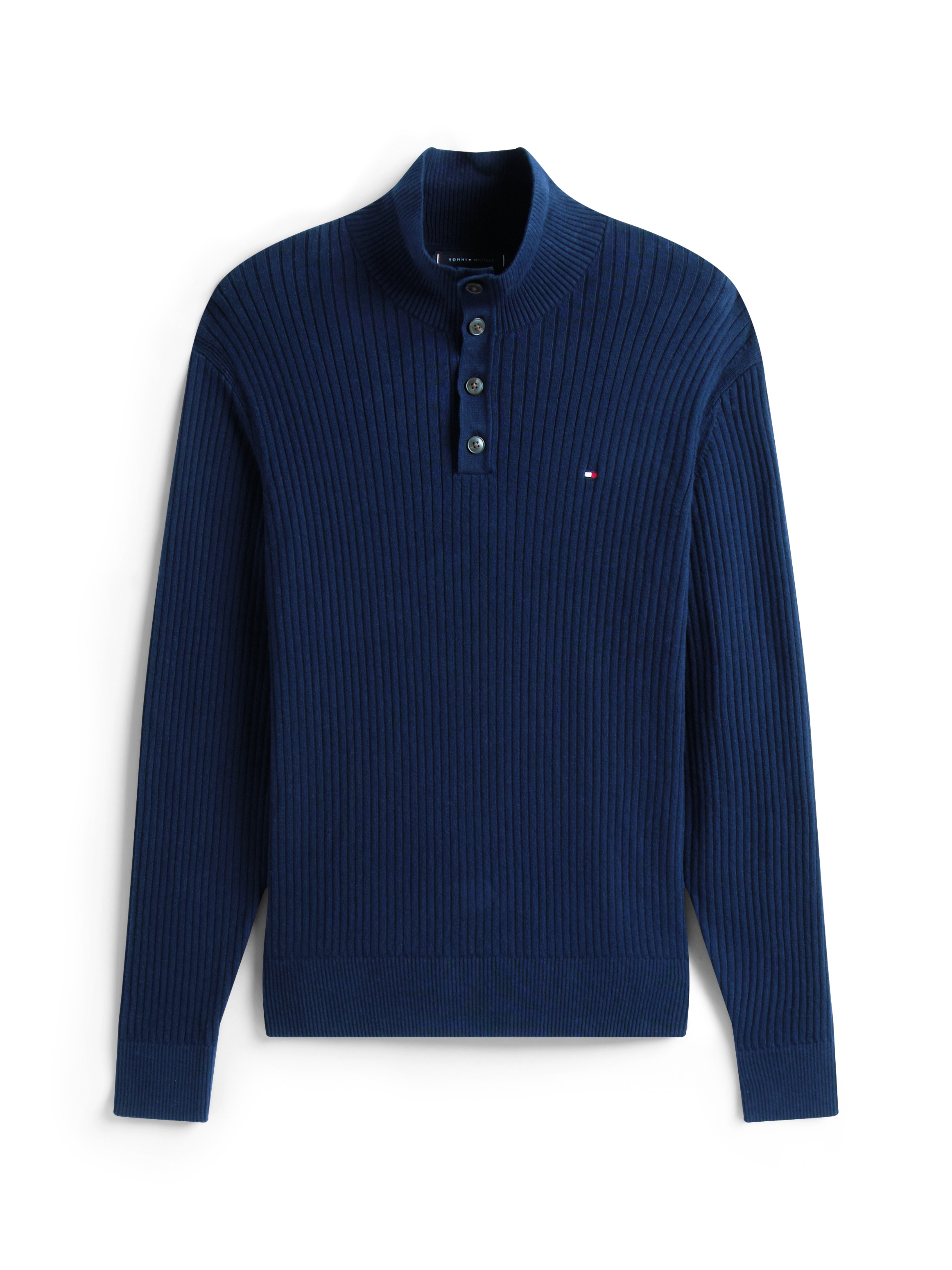 Tommy Hilfiger Troyer »PIMA CASH STRUCTURE MOCK« Rippbündchen am Kragen, Ärmel und Saum