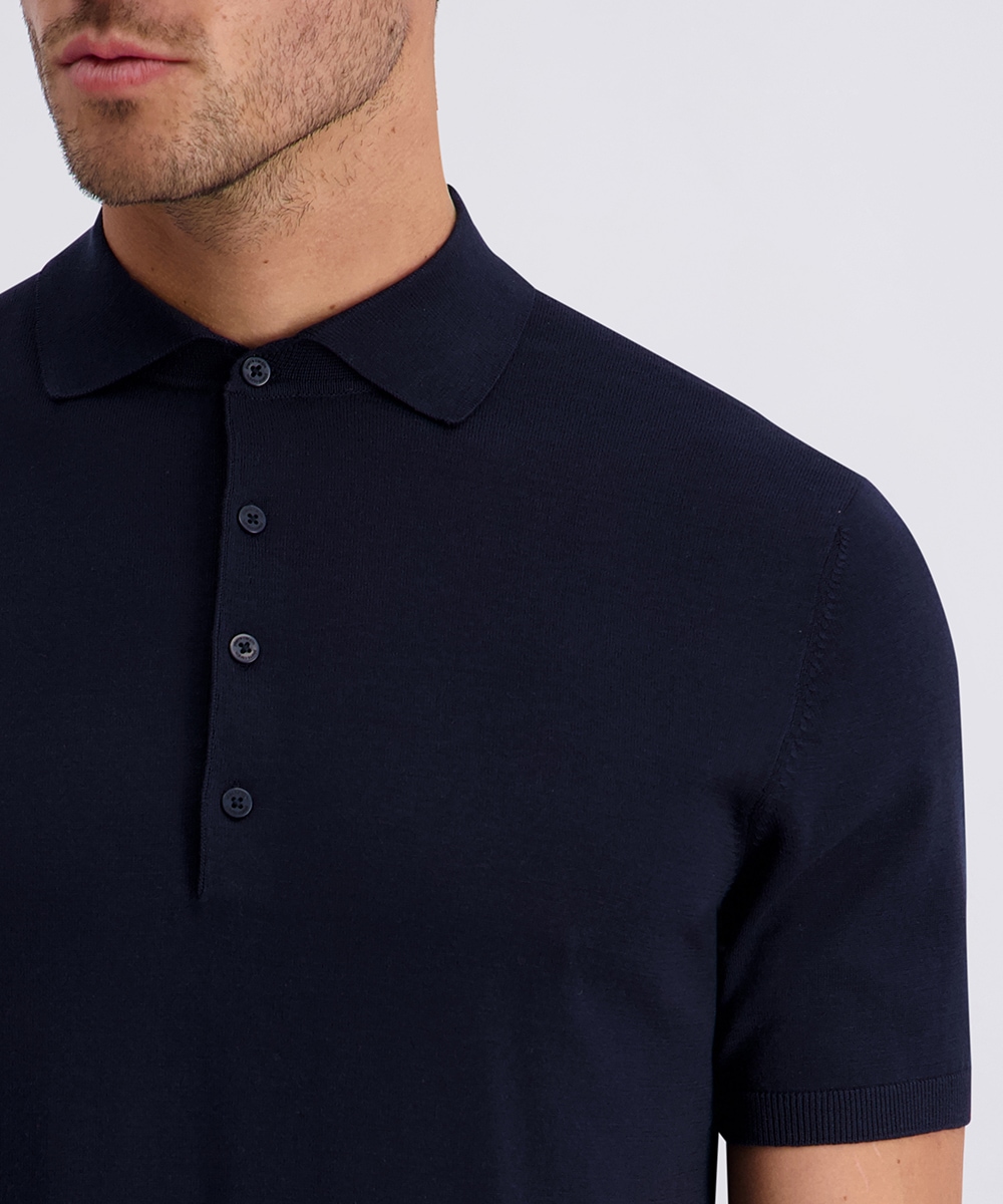 Pierre Cardin Poloshirt »Strick Polo kurzarm« mit Rippbündchen