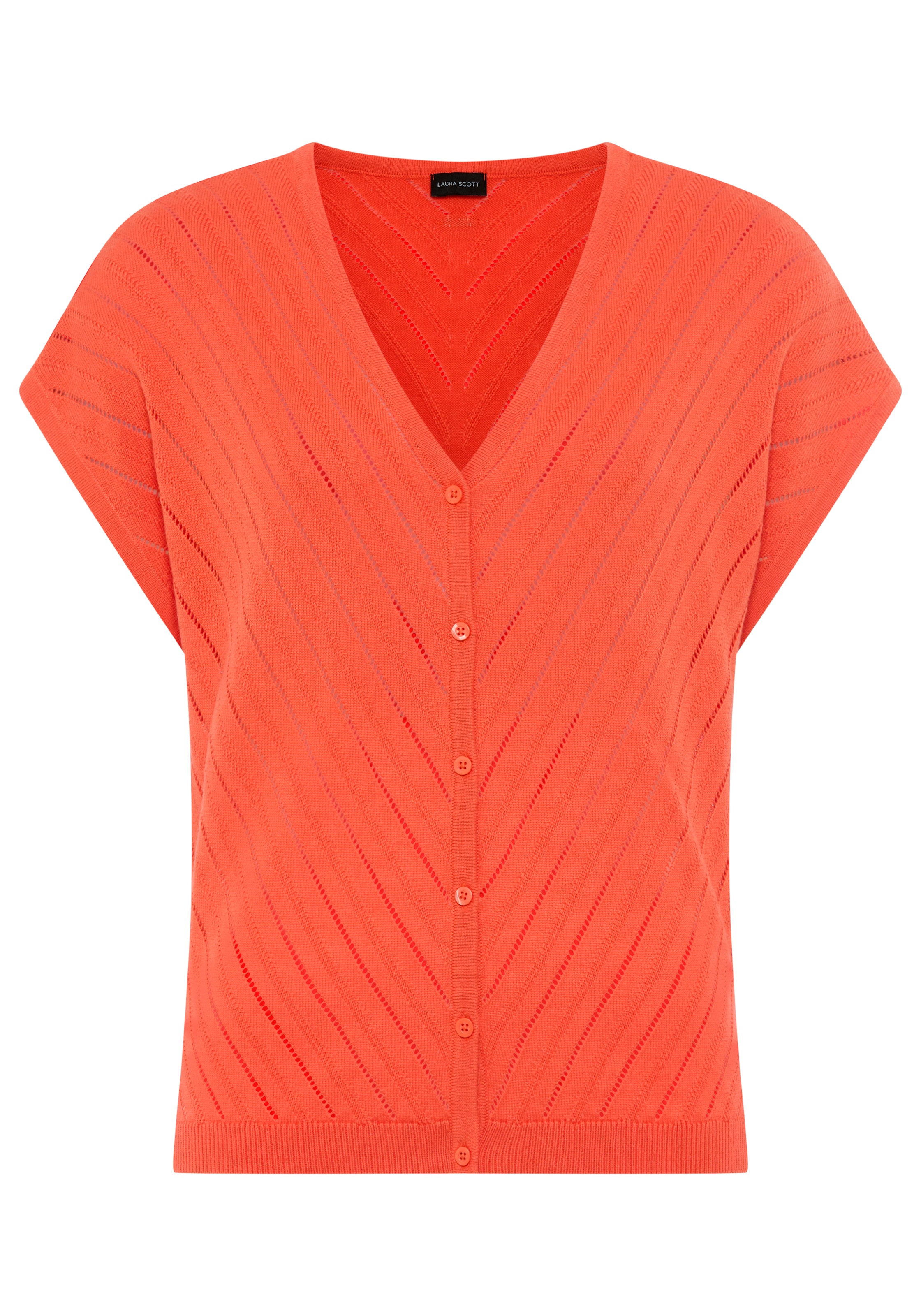 Laura Scott Veste en tricot mit modernen Struktur und femininen V-Ausschnitt