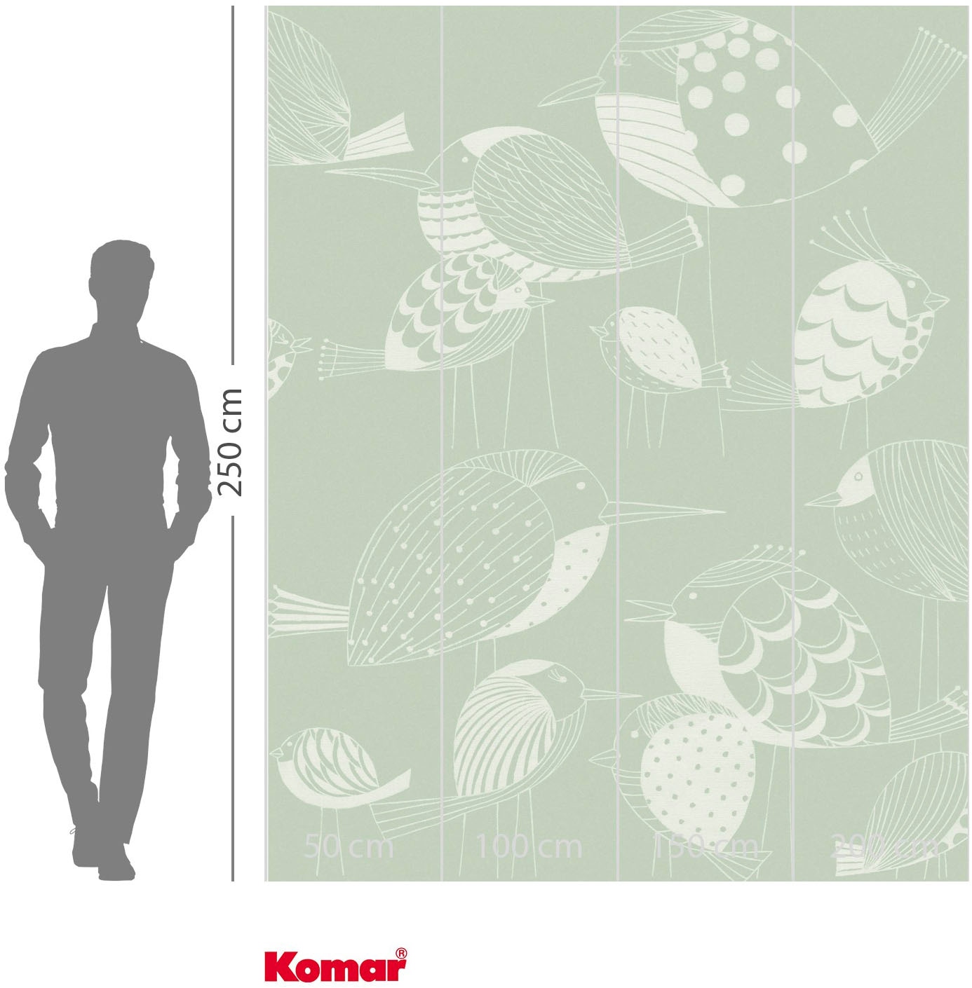 Komar Fototapete »Vlies Fototapete - Naive Birds - Grösse 200 x 250 cm« Motiv | bedruckt glatt