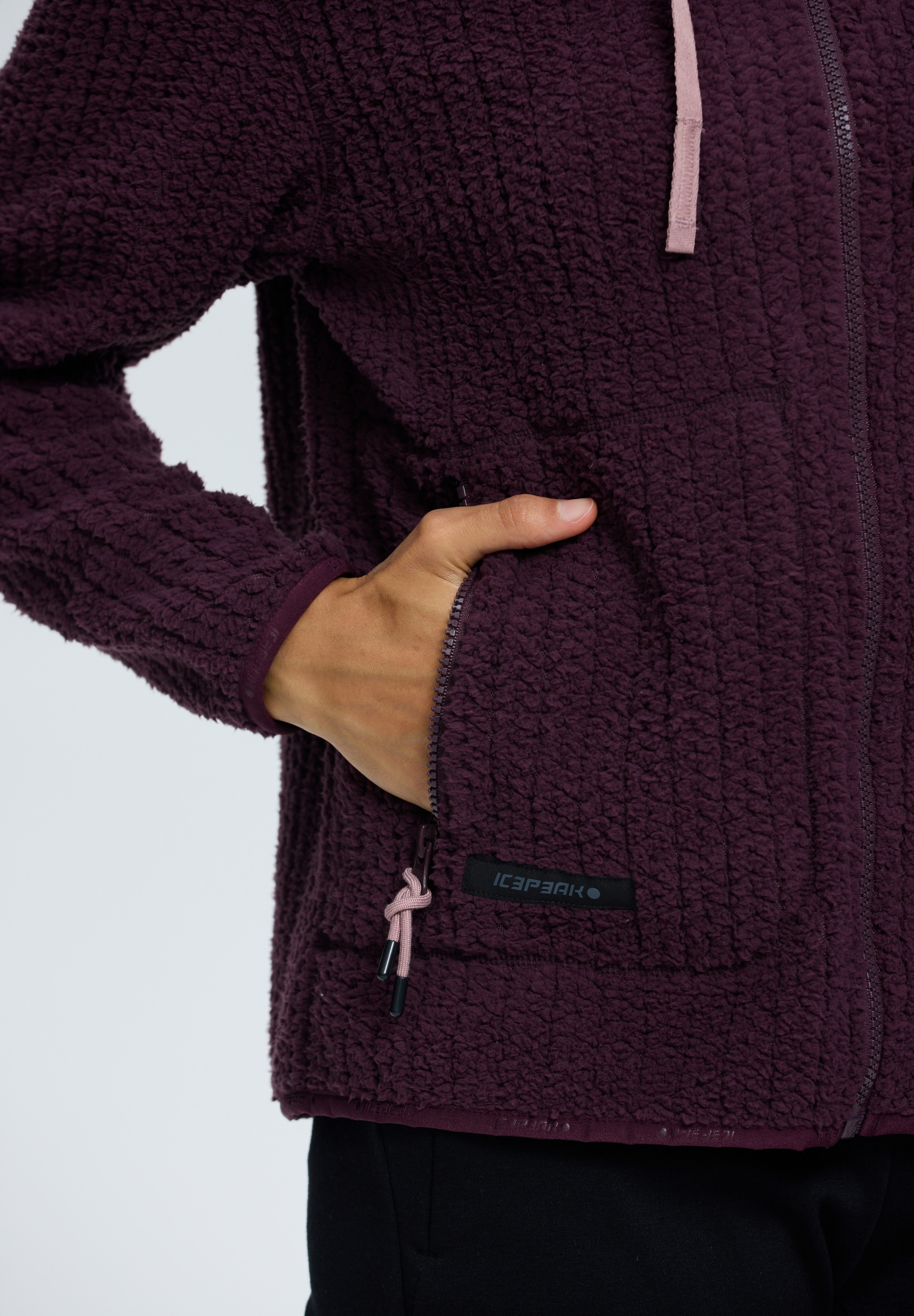 Icepeak Veste en laine polaire »ICEPEAK AALET« mit fester Kapuze und Kordelzügen, mit Reissverschlusstaschen