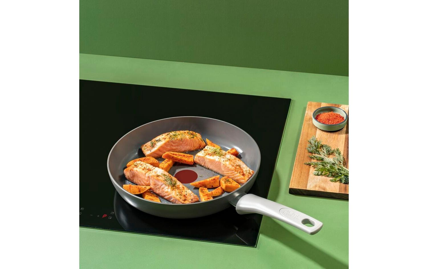 Tefal Bratpfanne »Renew On 24 / 28 cm« Aluminium 1x Bratpfanne 24 cm, 1x Bratpfanne 28 cm, 2 tlg. Bratpfannenset aus recyceltem Aluminium mit Keramikbeschichtung