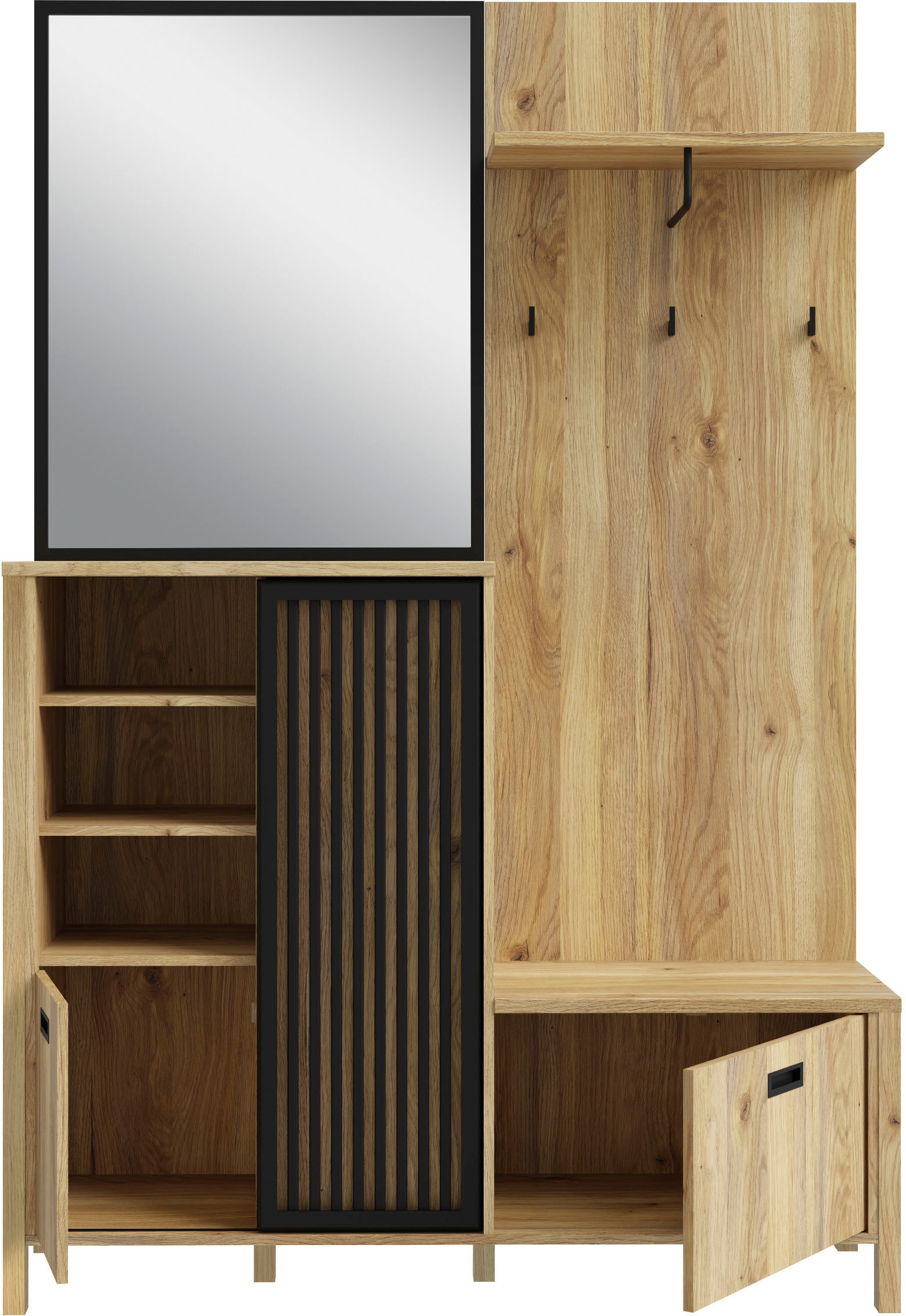 FORTE Vestiaire compact »Jytana« Garde-robe compacte, espace de rangement, aspect lamelles, couleur tendance