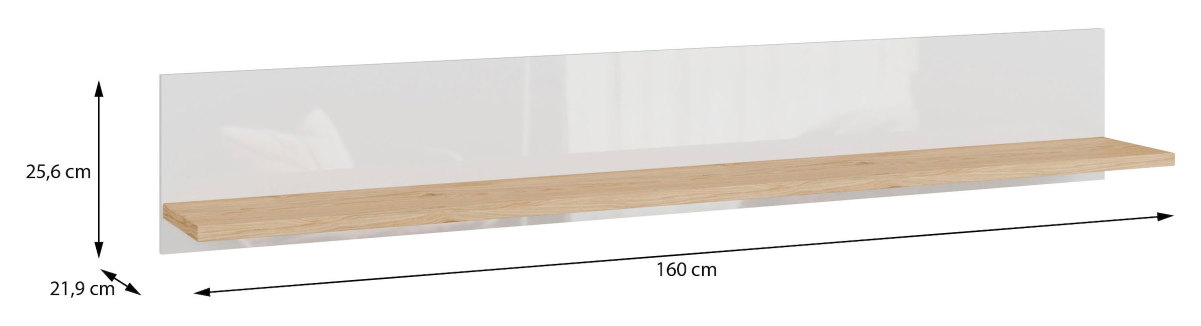 FORTE Tableau mural »Wandregal, vielseitig einsetzbar, einfache Montage« L/H/P 160/25,6/21,9 cm
