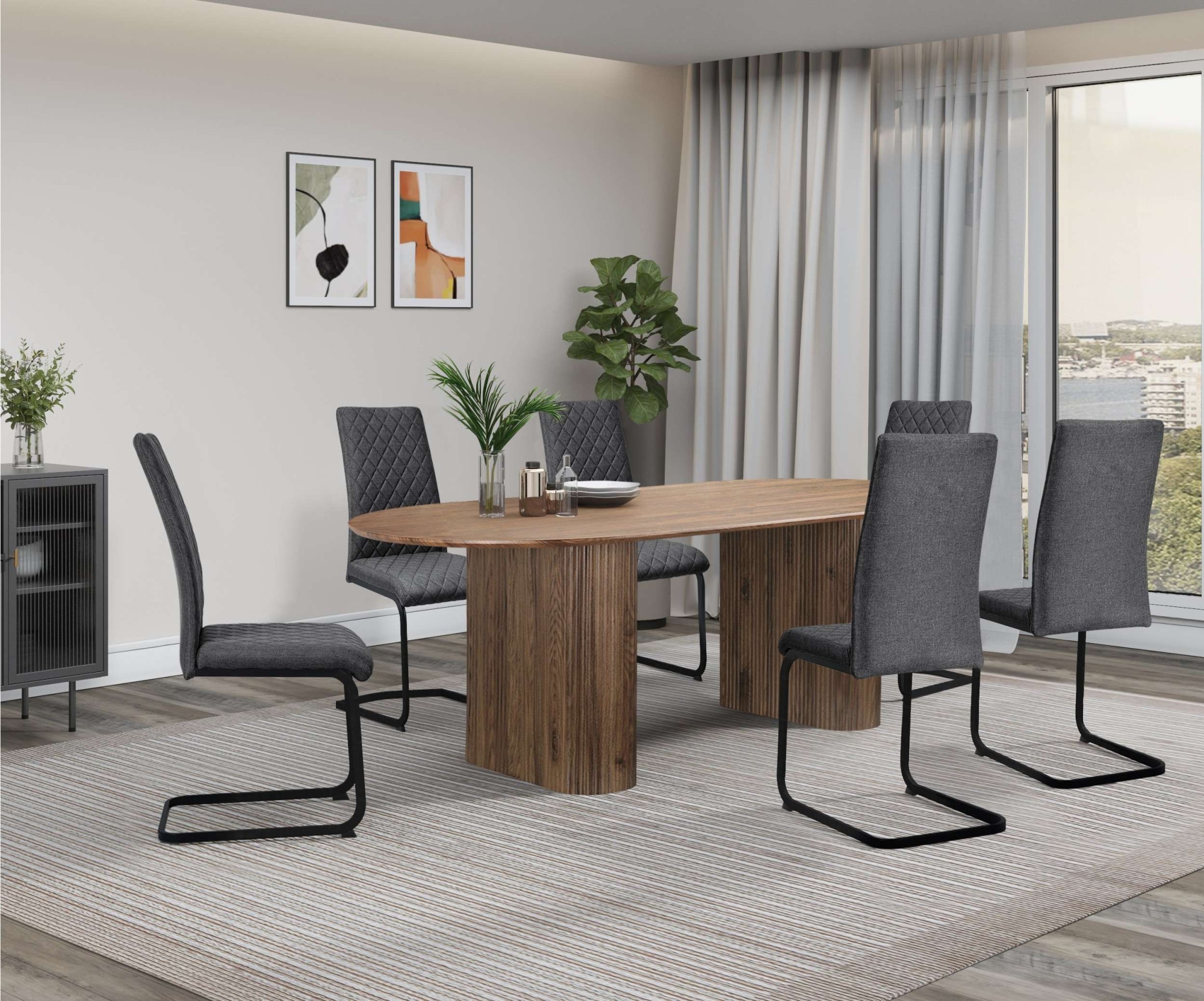 GOODproduct Esszimmerstuhl »Valbourg« () Freischwinger, gepolsterte Rückenlehne und Sitzfläche, 2er Set