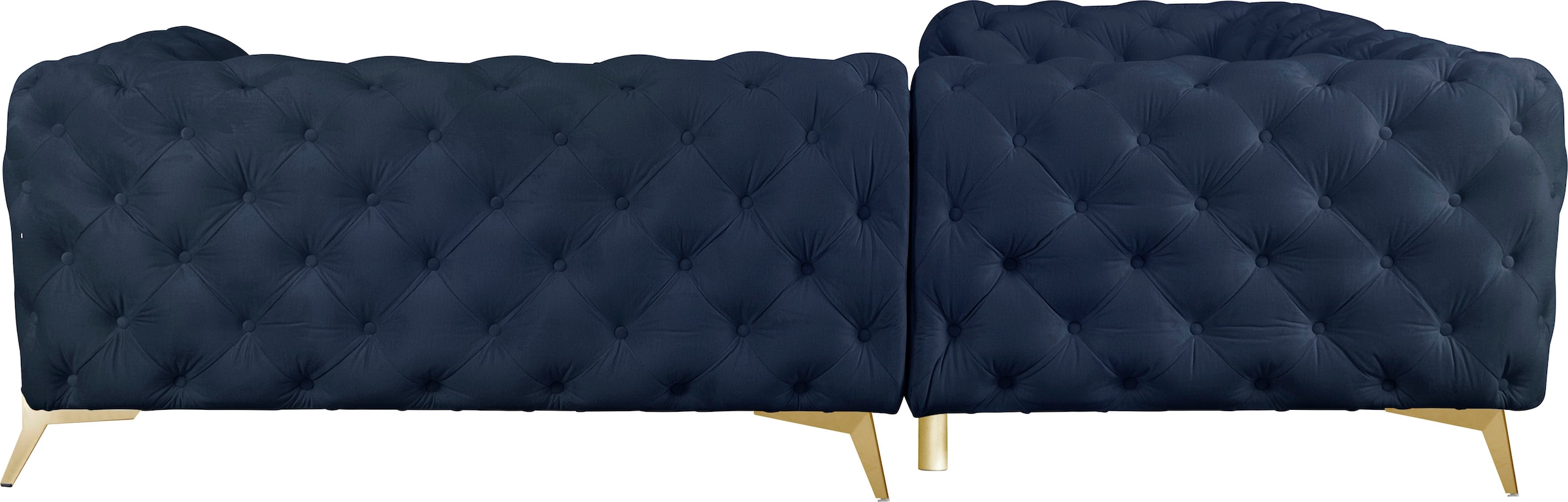 Home affaire Chesterfield-Sofa »Amaury L-Form« moderne Chersterfield-Optik, Breite 262 cm, Fussfarbe wählbar