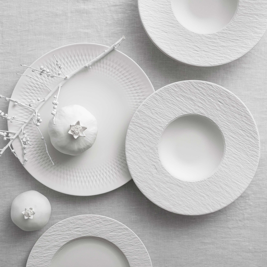 Villeroy & Boch Geschirr-Set »Manufacture Rock blanc« Made in Germany, Fine China Porzellan