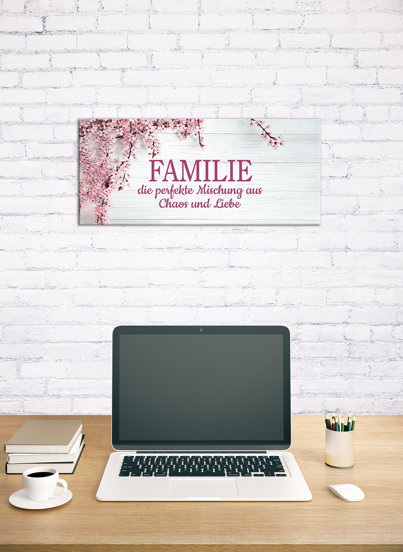 Bönninghoff Leinwandbild »Wandbild SPRUCH FAMILIE 33x70 cm – Leinwandbild Keilrahmen Deko modern« Blumen | Gruppen & Familien | Sprüche | Sprüche & Texte 1 Stk. tlg. auf Keilrahmen gespannt