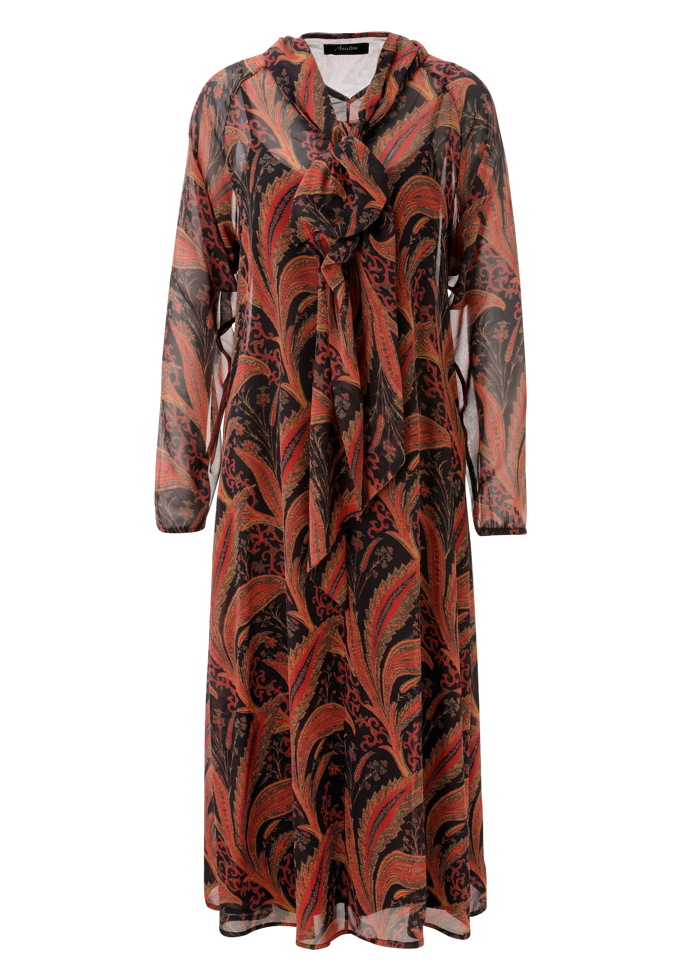 Aniston CASUAL Blusenkleid mit grossflächigen, fantasievollen Blättern bedruckt - NEUE KOLLEKTION