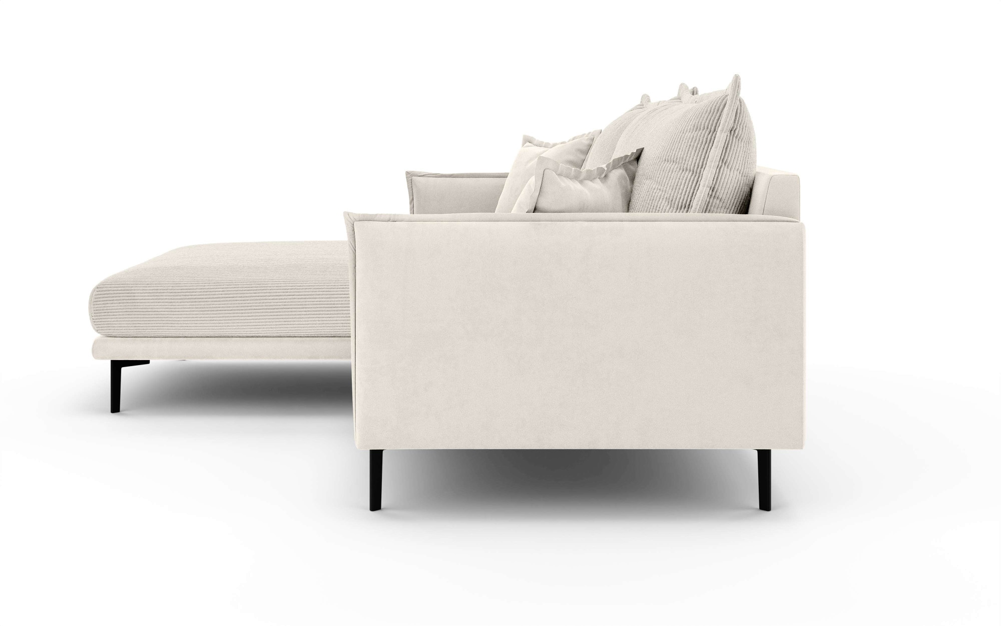 INOSIGN Canapé d'angle »ALEXANDRIA mit Recamiere rechts oder links bestellbar, moderne Bezüge« L-Form mit Wellenunterfederung, Masse: B/H/T 246/86/190 cm