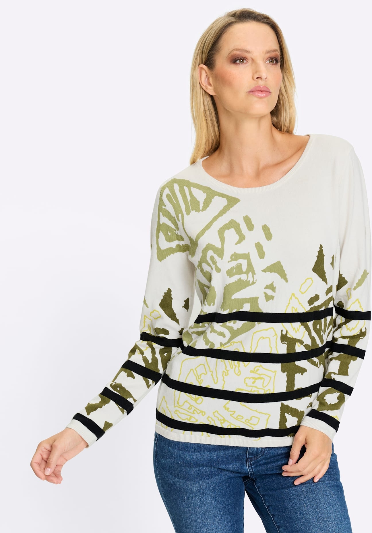 heine Strickpullover »Druck-Pullover«
