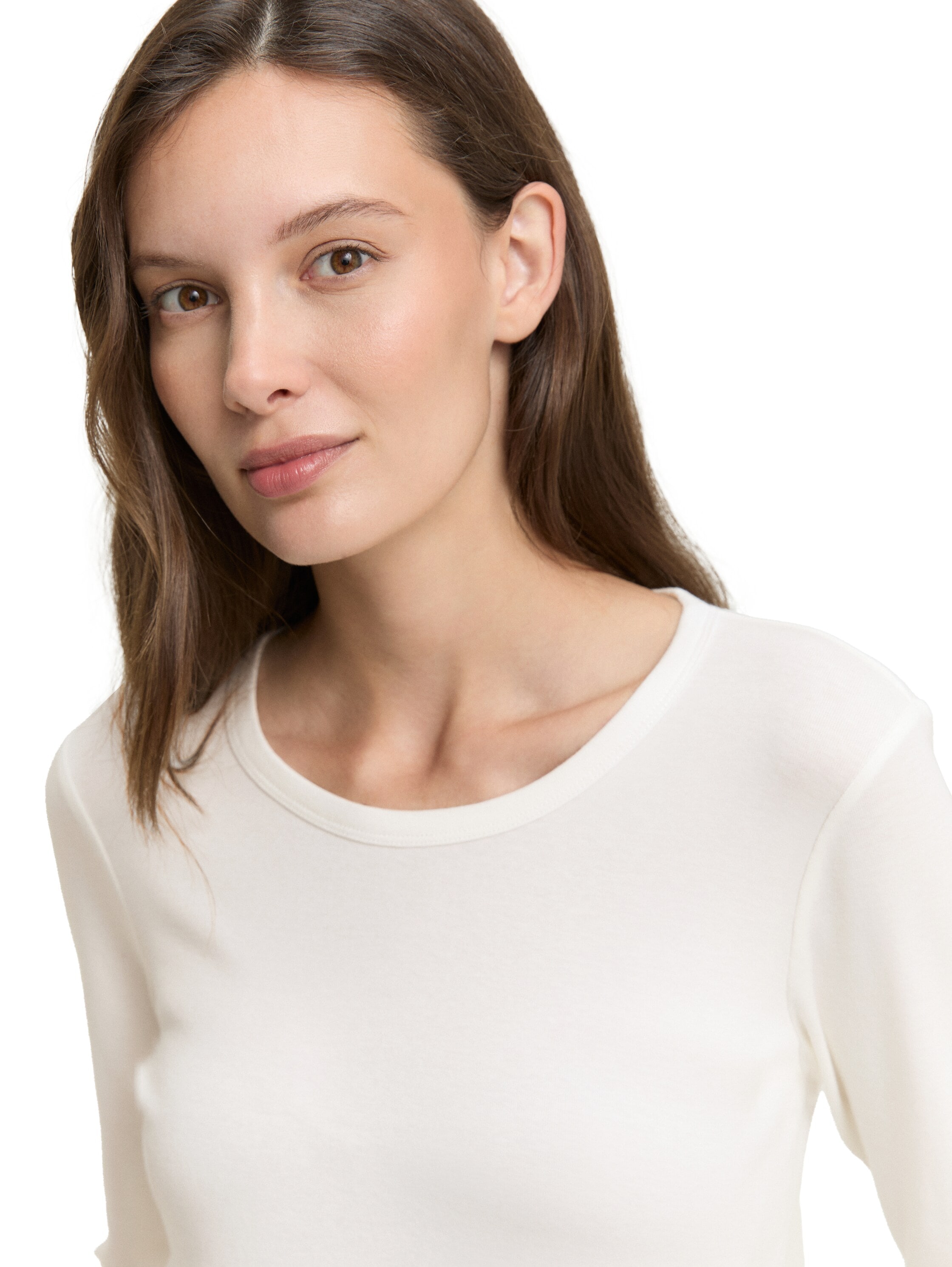 TOM TAILOR Langarmshirt »Regular« mit Rundhalsausschnitt und Stretch
